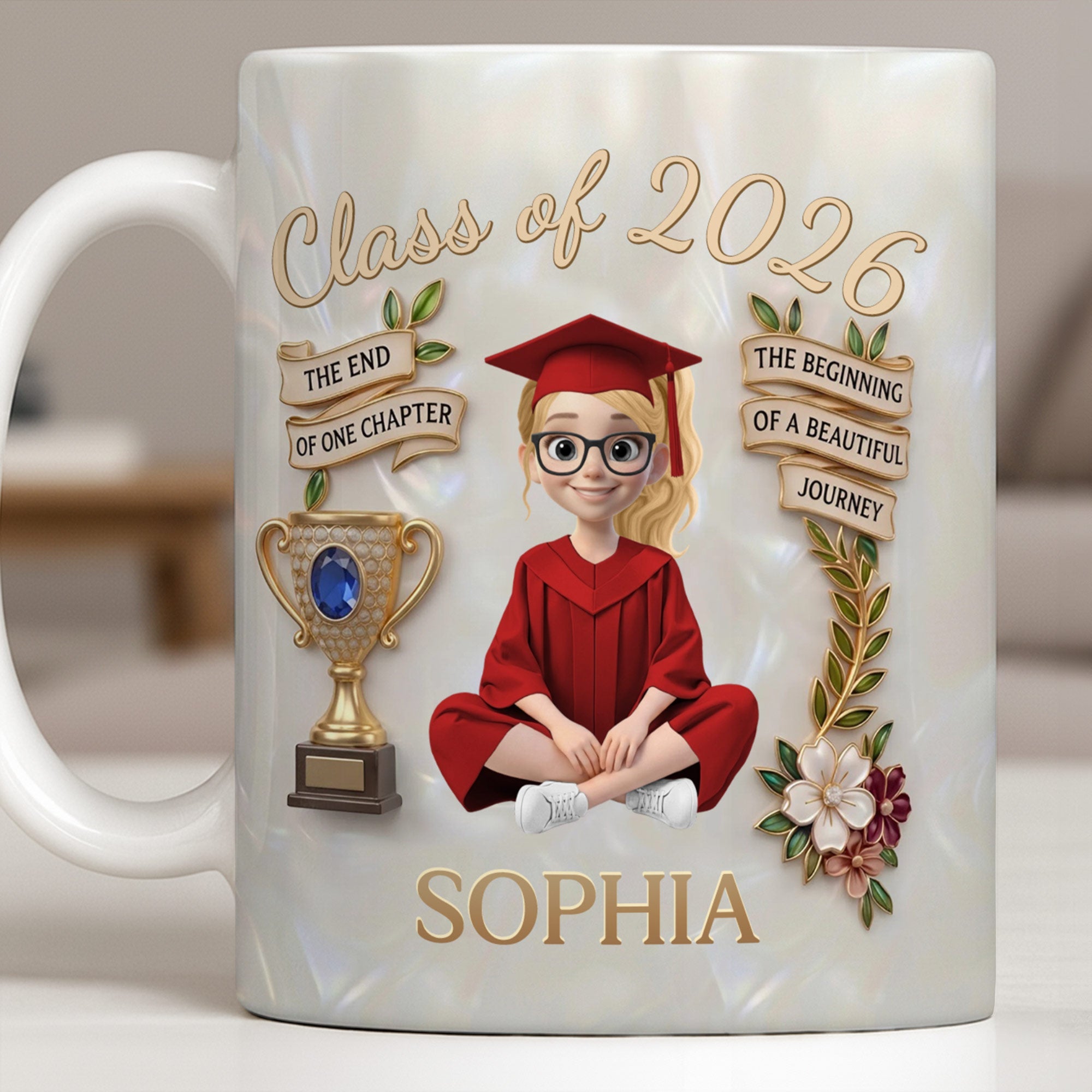 Personalized Graduation Coffee Mug Custom Name Gift for Her Edge-to-edge Mug GradoCreations