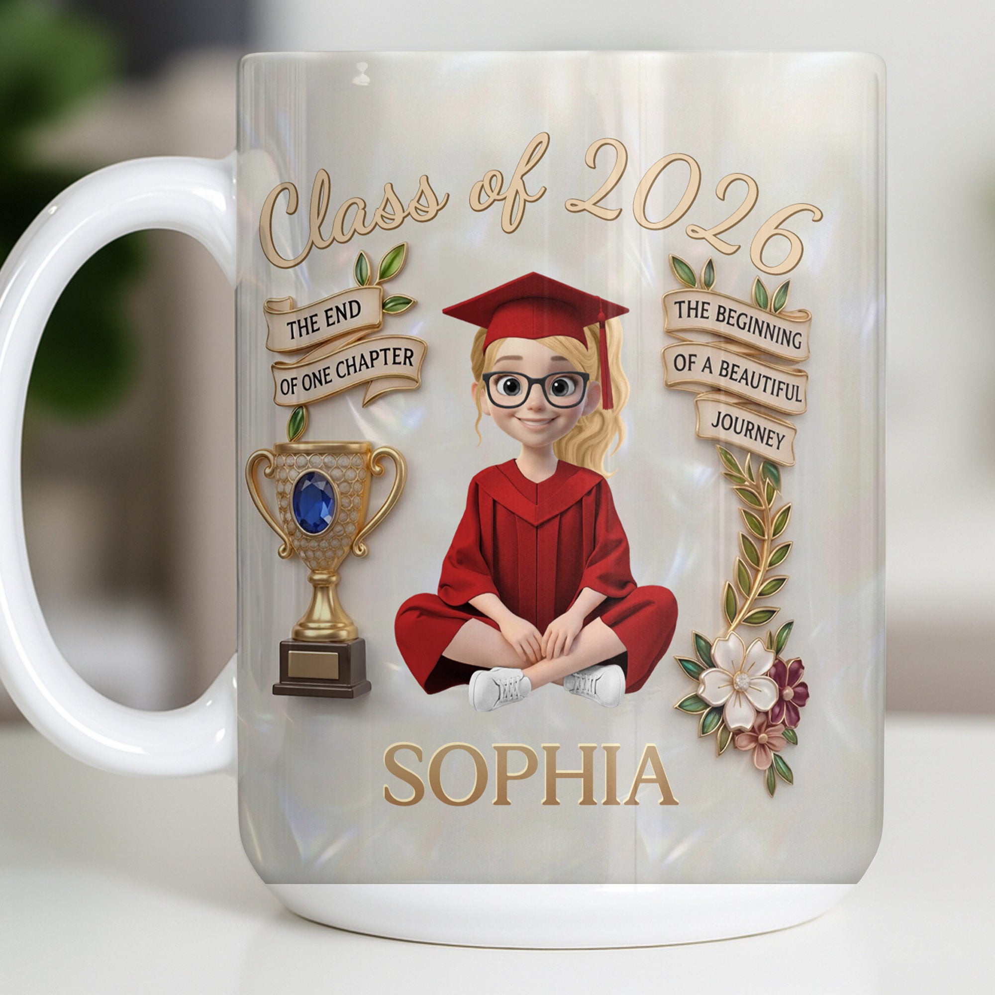 Personalized Graduation Coffee Mug Custom Name Gift for Her Edge-to-edge Mug GradoCreations