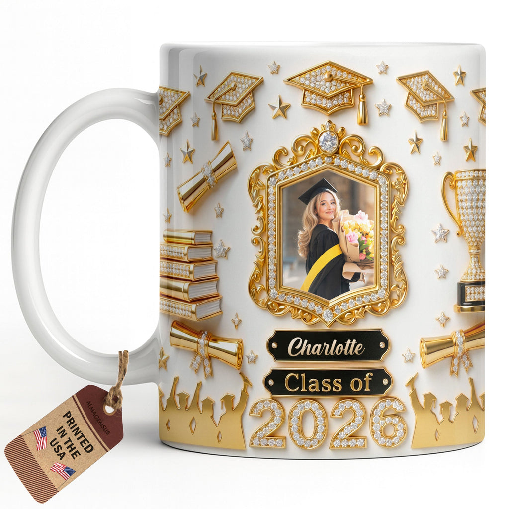 Personalized Graduation Coffee Mug Custom Photo Gift for Graduate Edge-to-edge Mug GradoCreations