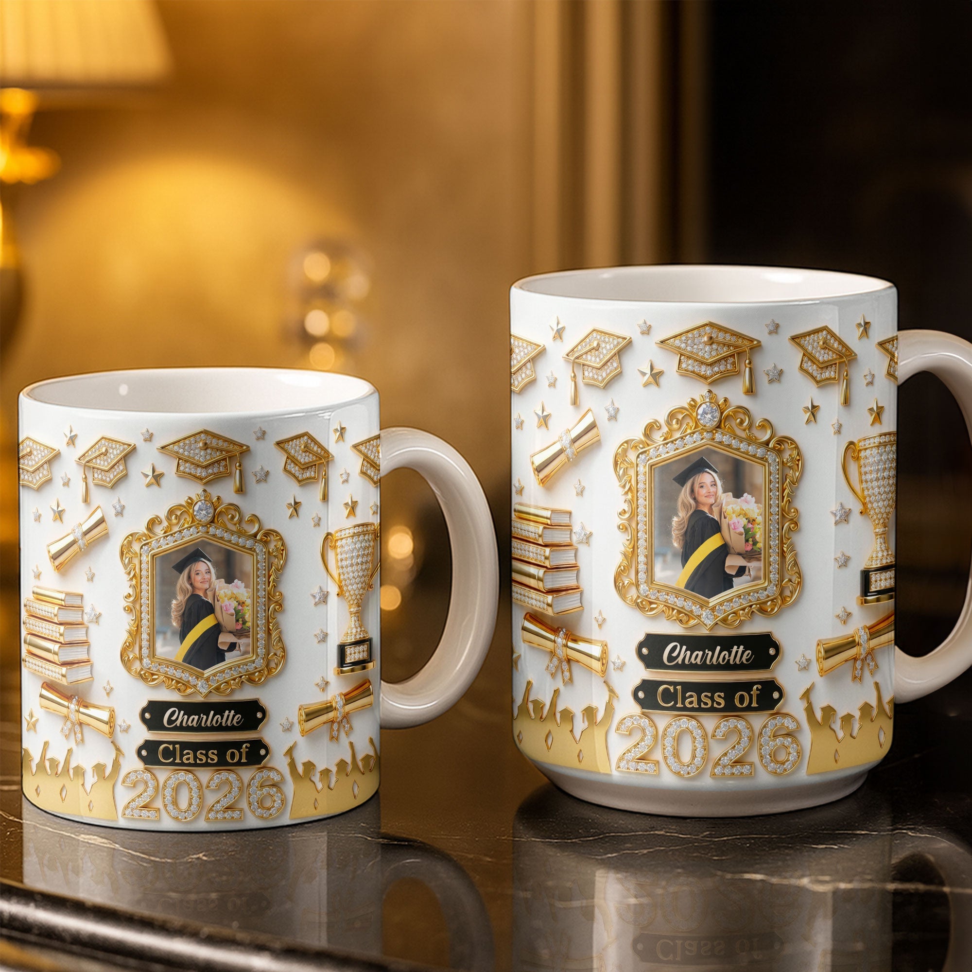 Personalized Graduation Coffee Mug Custom Photo Gift for Graduate Edge-to-edge Mug GradoCreations
