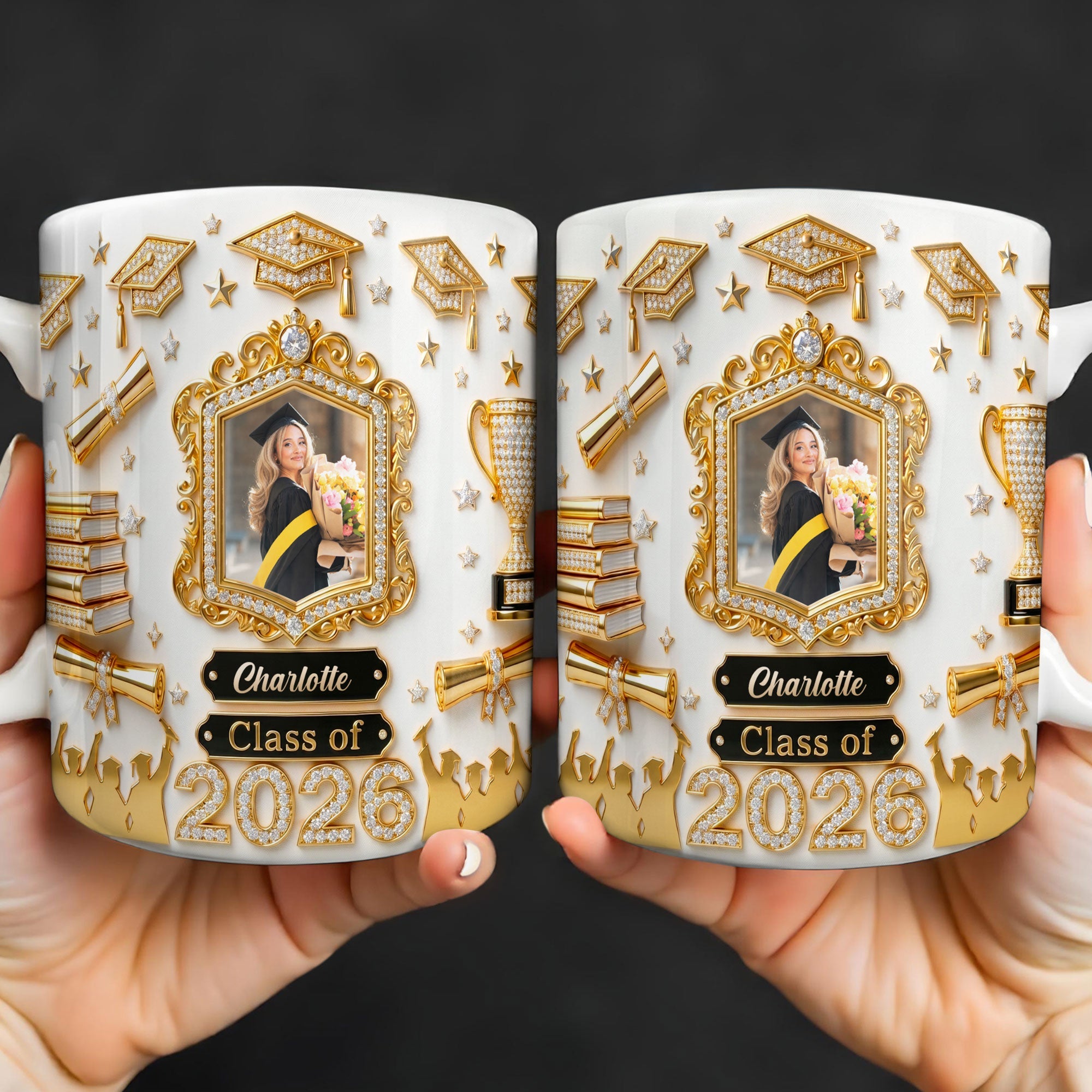 Personalized Graduation Coffee Mug Custom Photo Gift for Graduate Edge-to-edge Mug GradoCreations