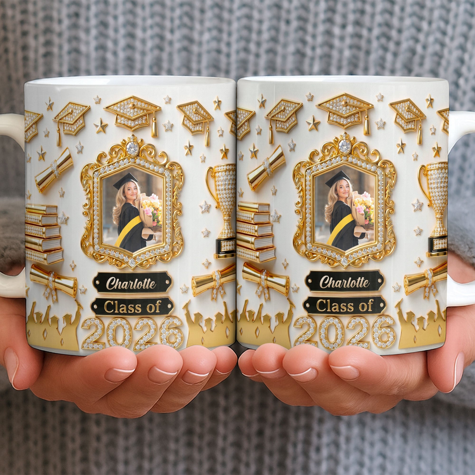 Personalized Graduation Coffee Mug Custom Photo Gift for Graduate Edge-to-edge Mug GradoCreations
