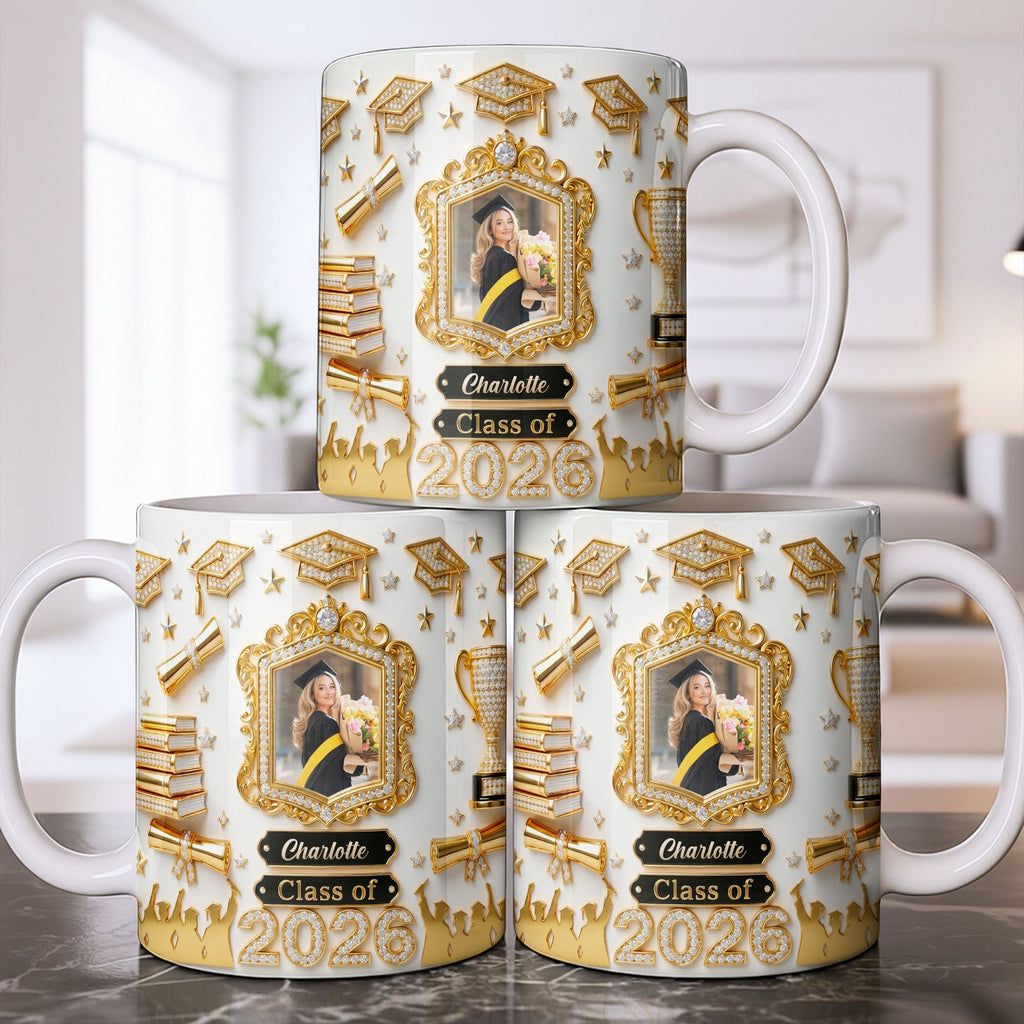 Personalized Graduation Coffee Mug Custom Photo Gift for Graduate Edge-to-edge Mug GradoCreations