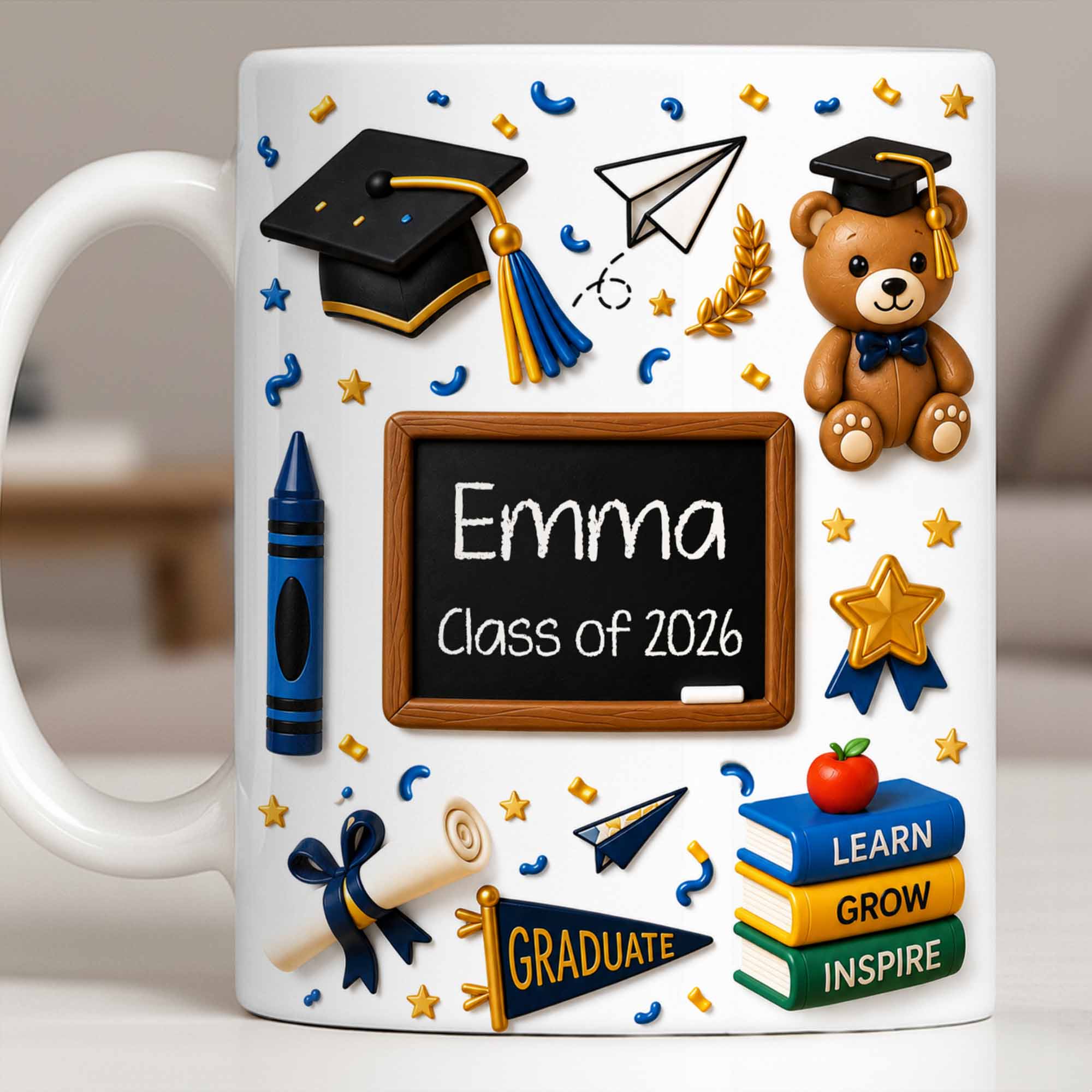 Personalized Graduation Coffee Mug Custom Name Gift Idea Edge-to-edge Mug GradoCreations
