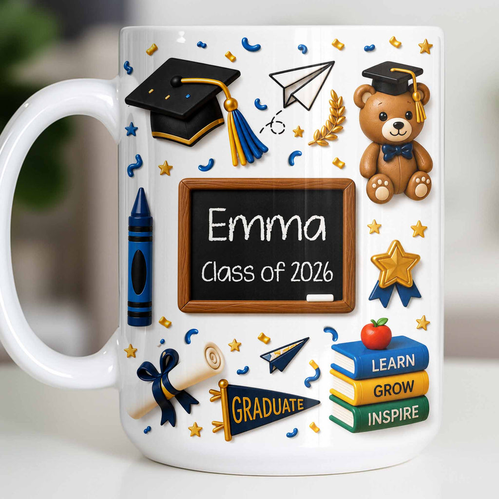 Personalized Graduation Coffee Mug Custom Name Gift Idea Edge-to-edge Mug GradoCreations