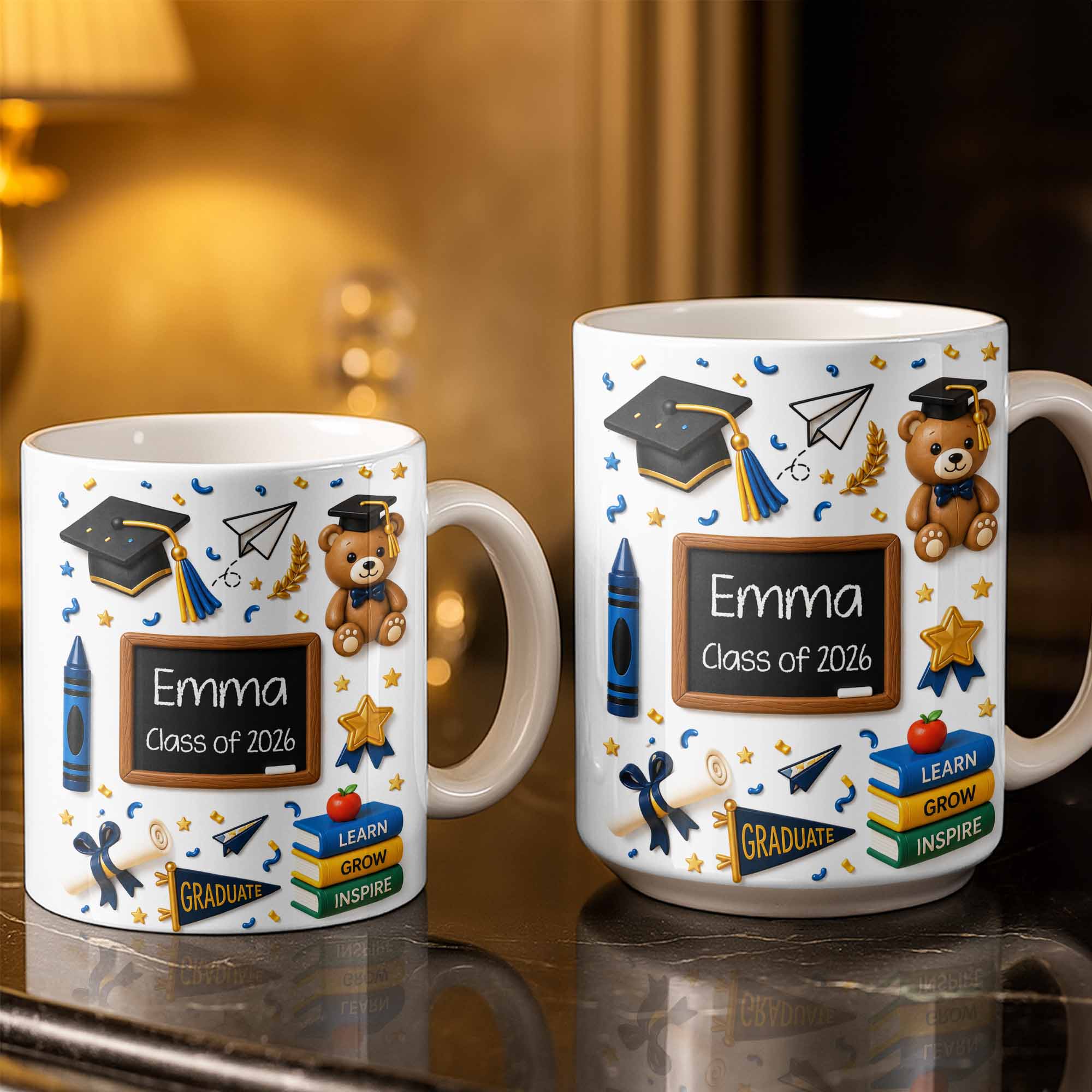 Personalized Graduation Coffee Mug Custom Name Gift Idea Edge-to-edge Mug GradoCreations