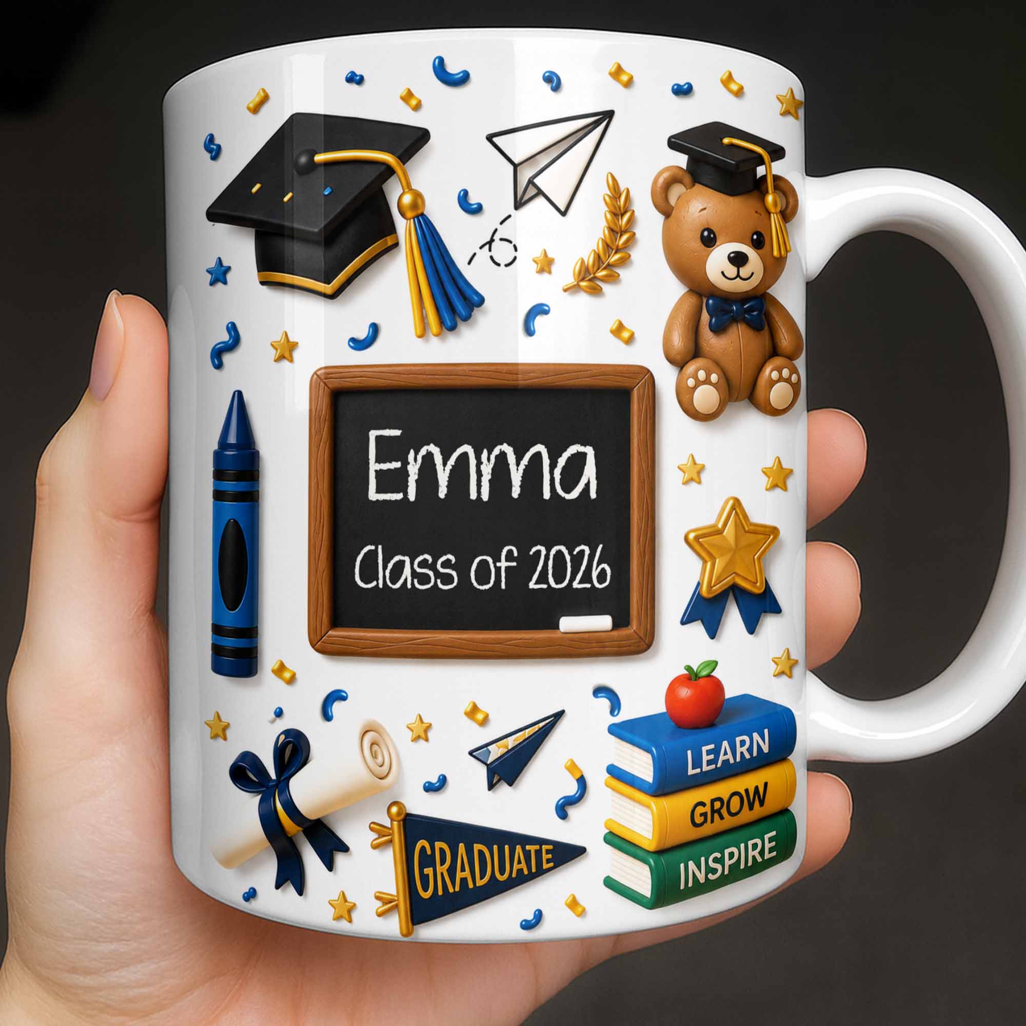 Personalized Graduation Coffee Mug Custom Name Gift Idea Edge-to-edge Mug GradoCreations