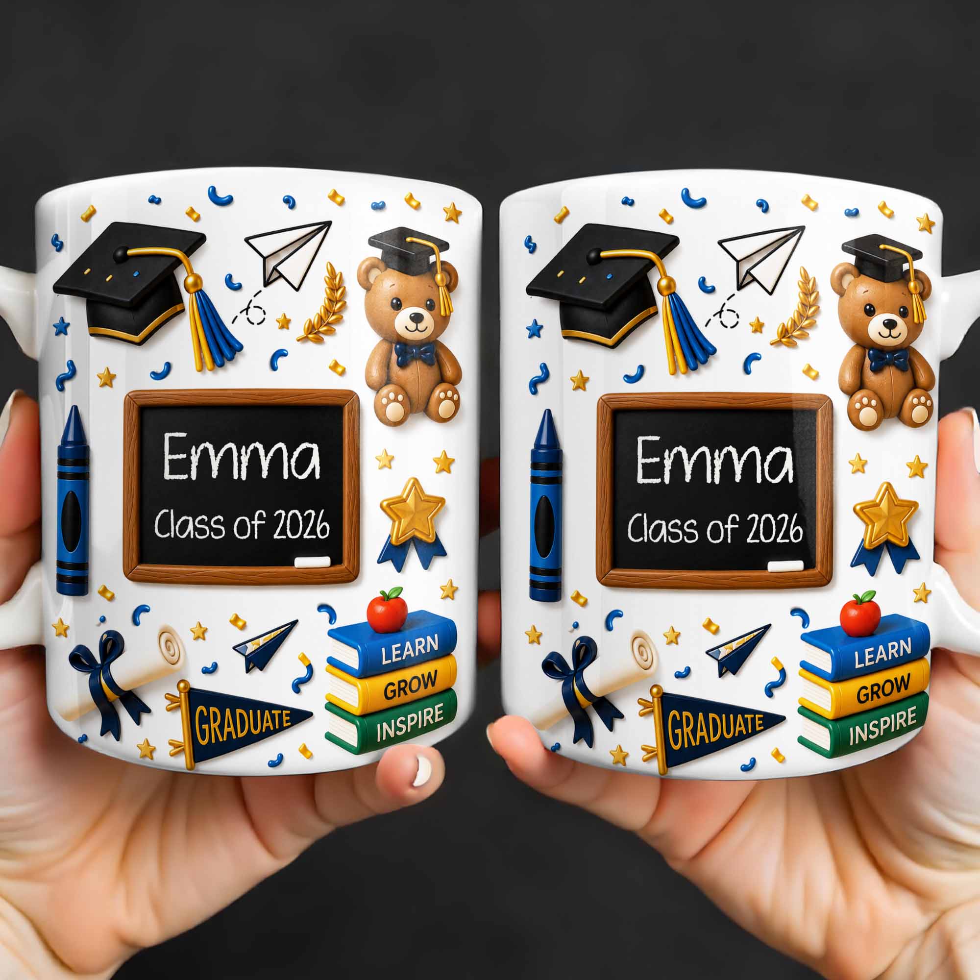 Personalized Graduation Coffee Mug Custom Name Gift Idea Edge-to-edge Mug GradoCreations
