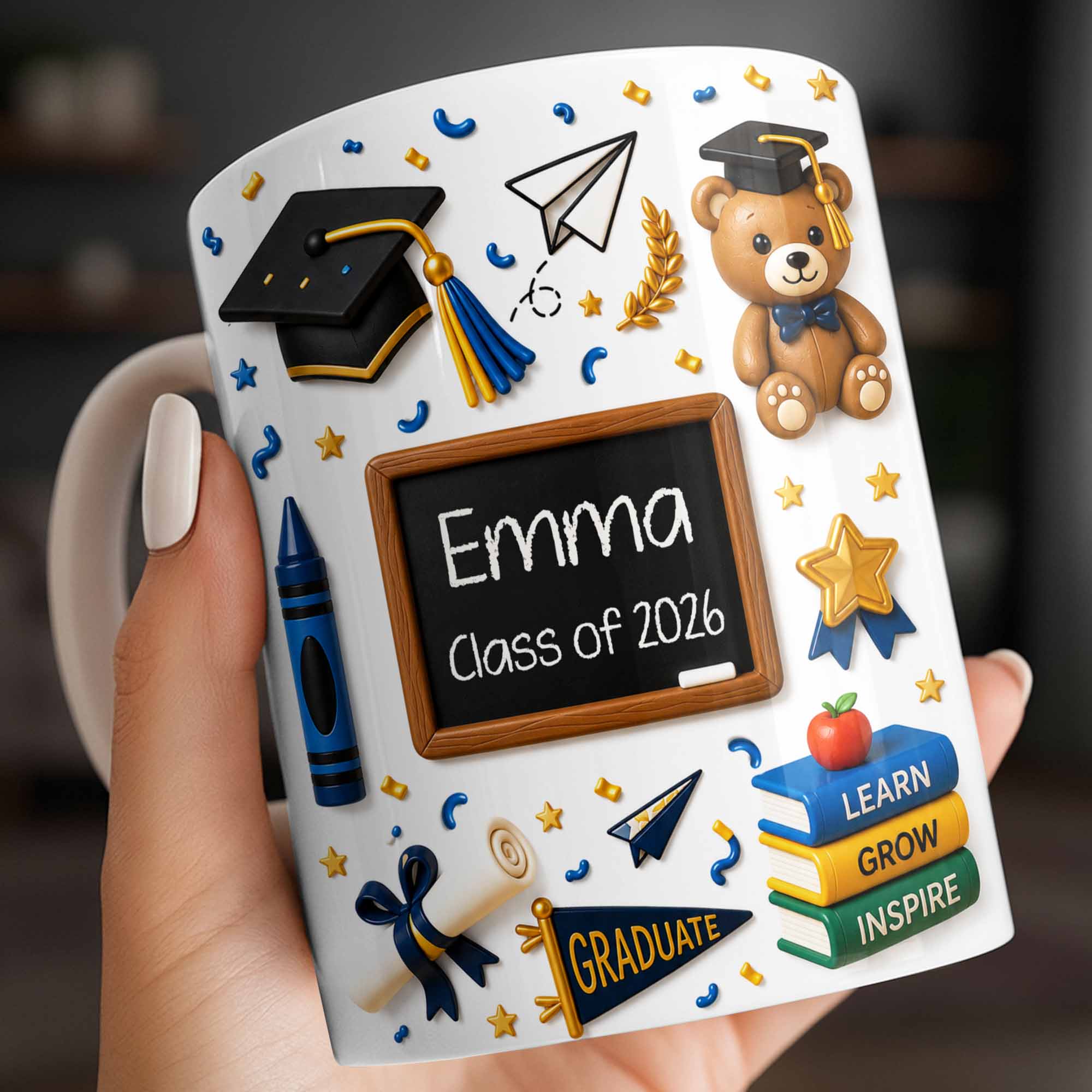 Personalized Graduation Coffee Mug Custom Name Gift Idea Edge-to-edge Mug GradoCreations