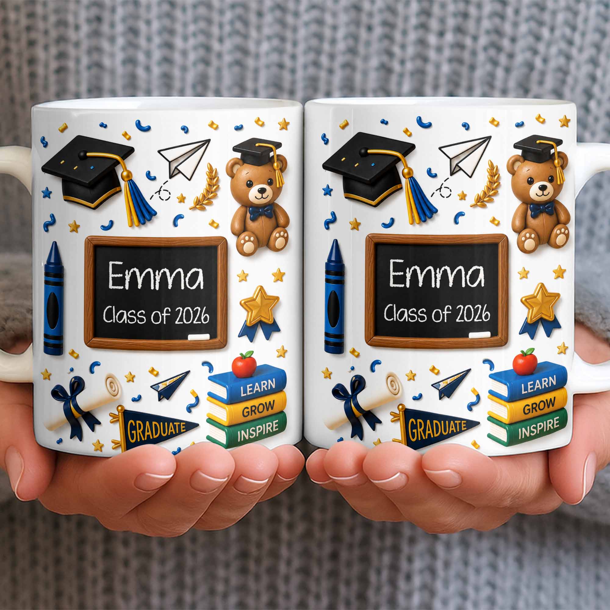 Personalized Graduation Coffee Mug Custom Name Gift Idea Edge-to-edge Mug GradoCreations