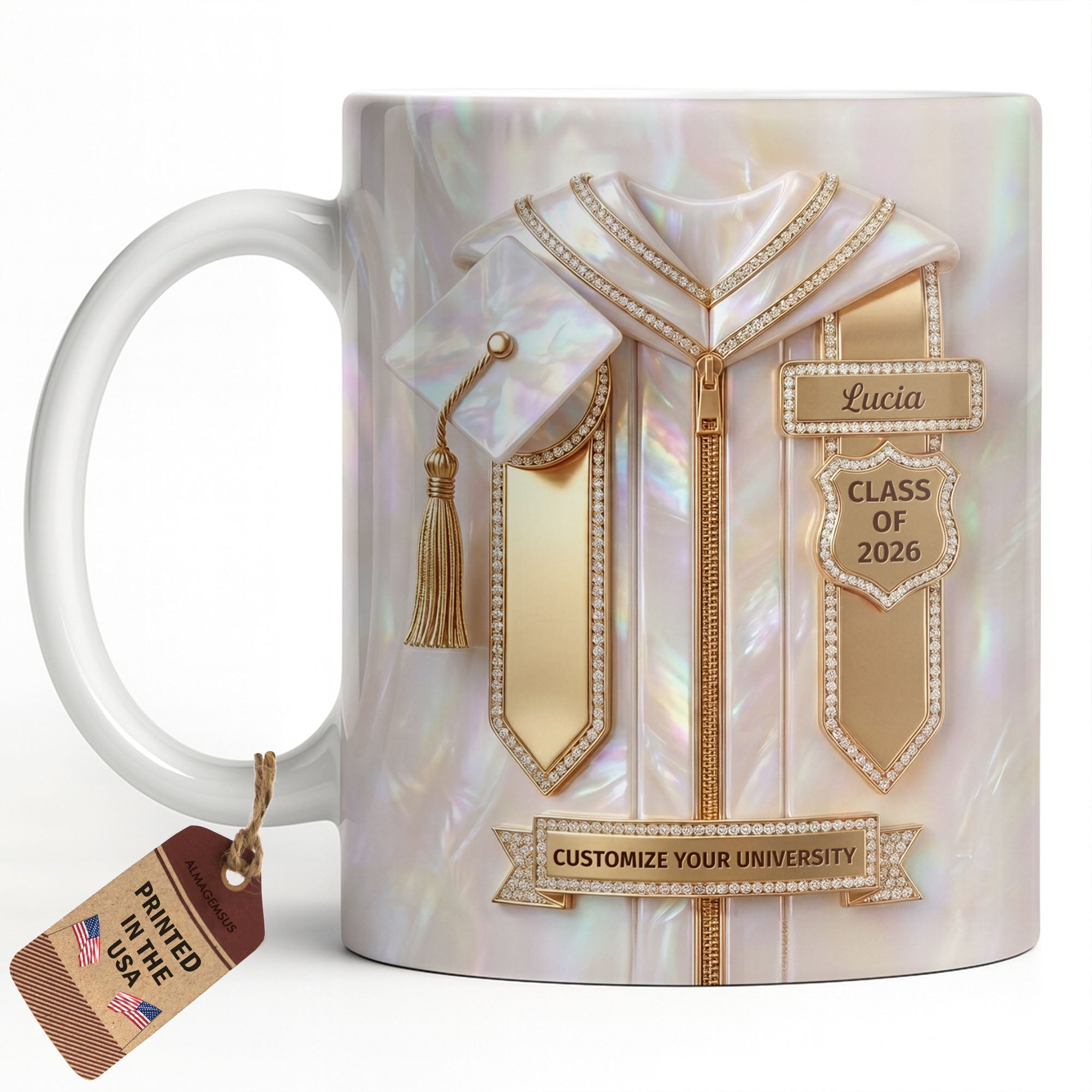 Personalized Graduation Coffee Mug Custom Name Gift for Graduates Edge-to-edge Mug GradoCreations