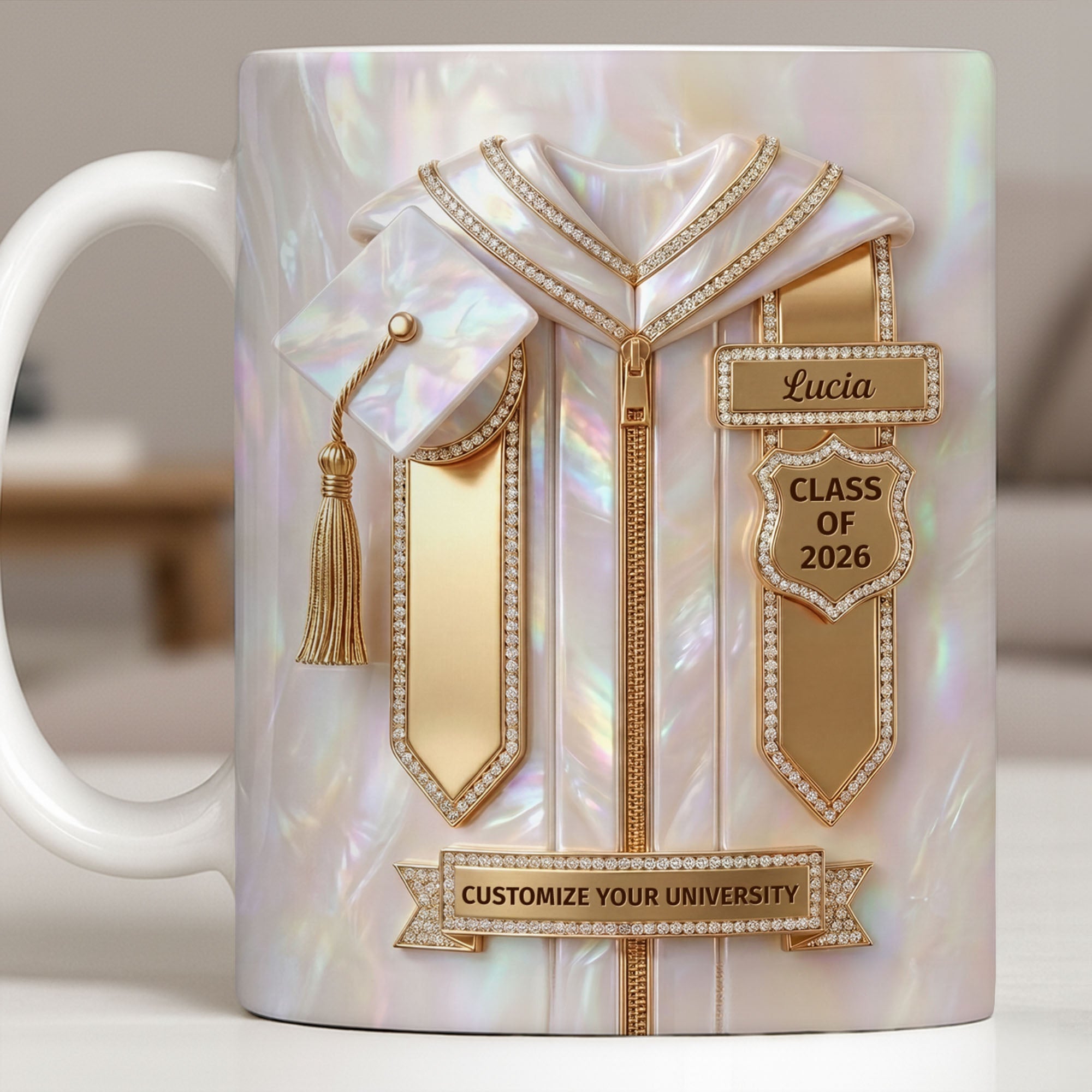 Personalized Graduation Coffee Mug Custom Name Gift for Graduates Edge-to-edge Mug GradoCreations