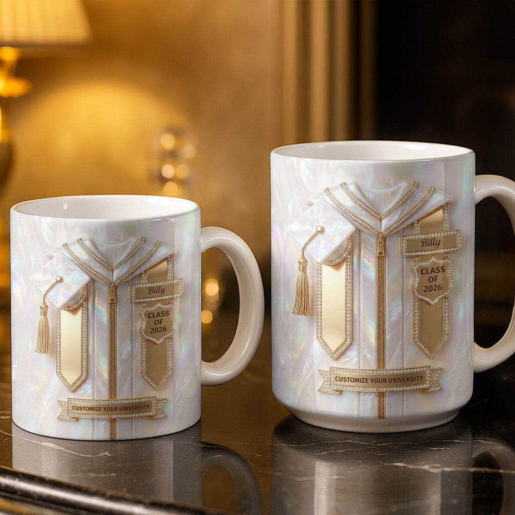 Personalized Graduation Coffee Mug Custom Name Gift for Graduates Edge-to-edge Mug GradoCreations