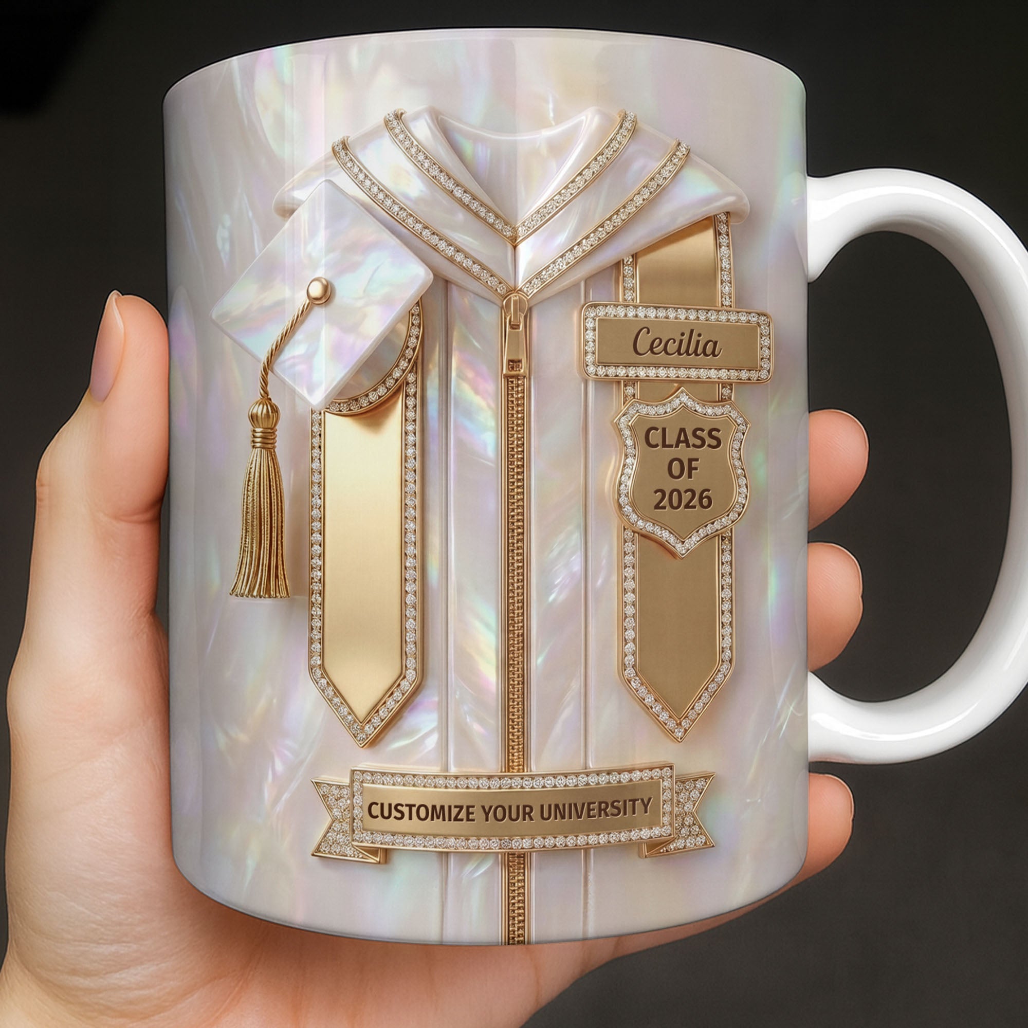 Personalized Graduation Coffee Mug Custom Name Gift for Graduates Edge-to-edge Mug GradoCreations