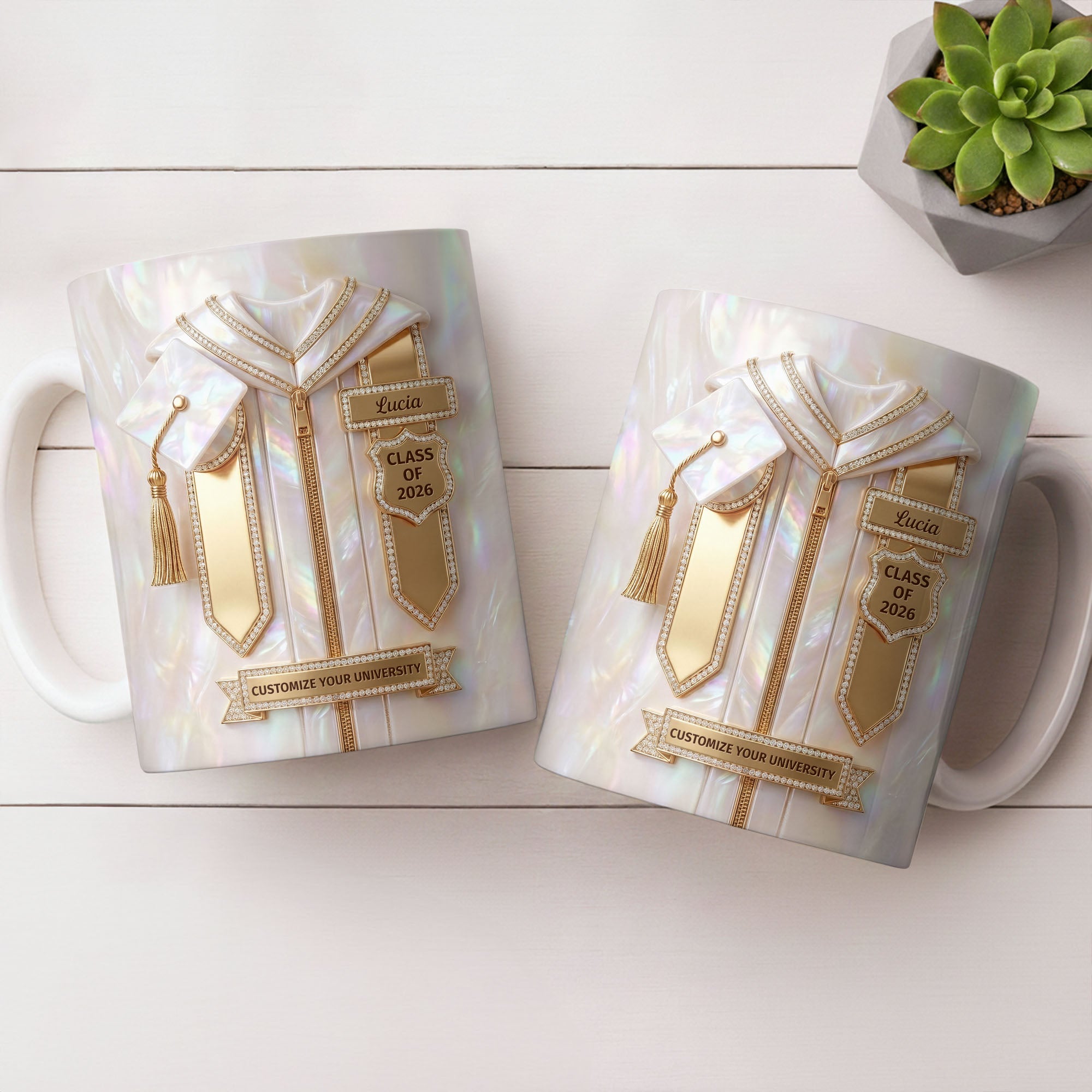 Personalized Graduation Coffee Mug Custom Name Gift for Graduates Edge-to-edge Mug GradoCreations