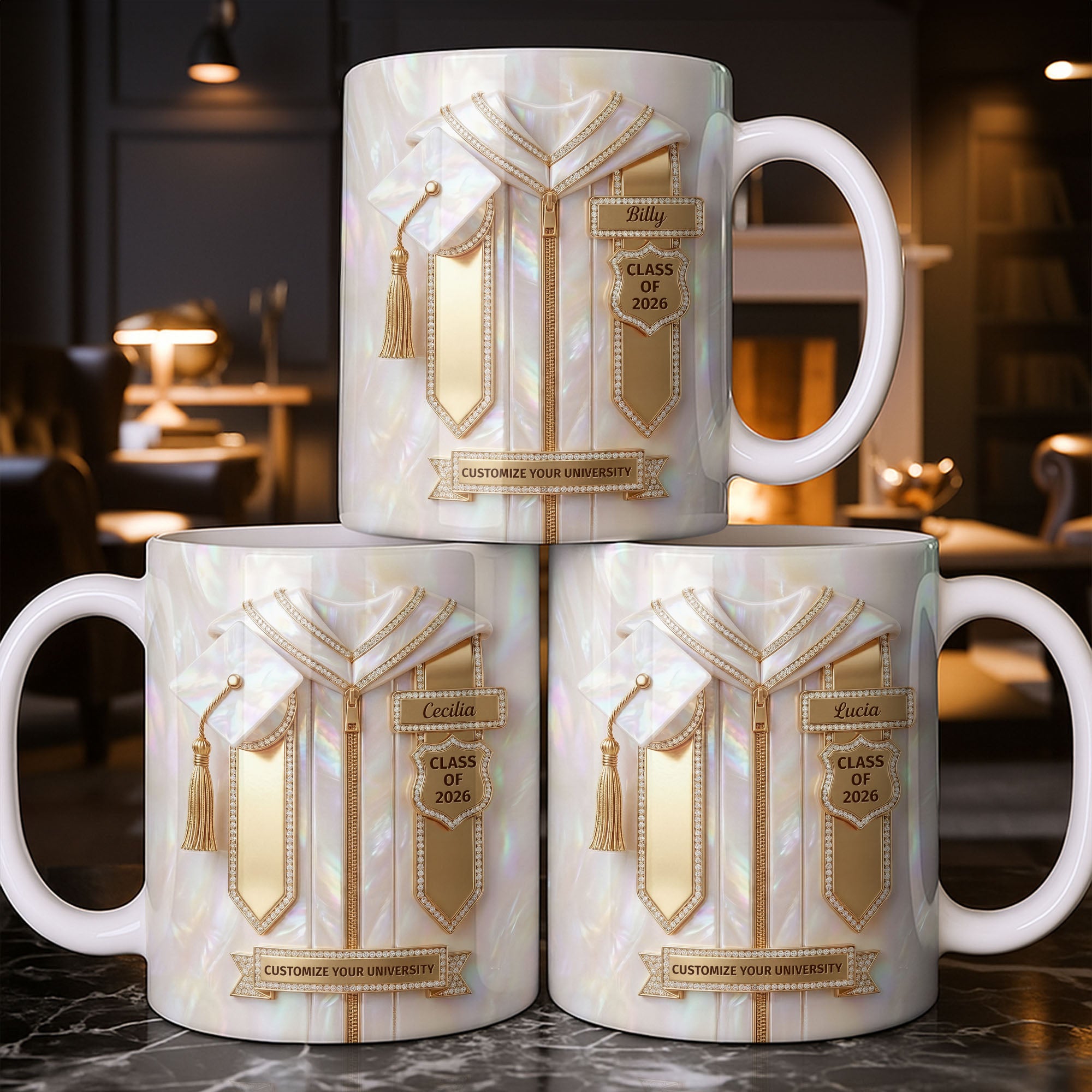 Personalized Graduation Coffee Mug Custom Name Gift for Graduates Edge-to-edge Mug GradoCreations