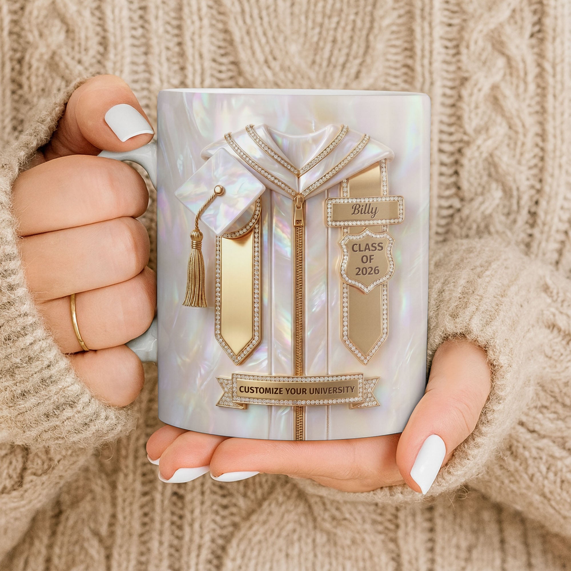 Personalized Graduation Coffee Mug Custom Name Gift for Graduates Edge-to-edge Mug GradoCreations