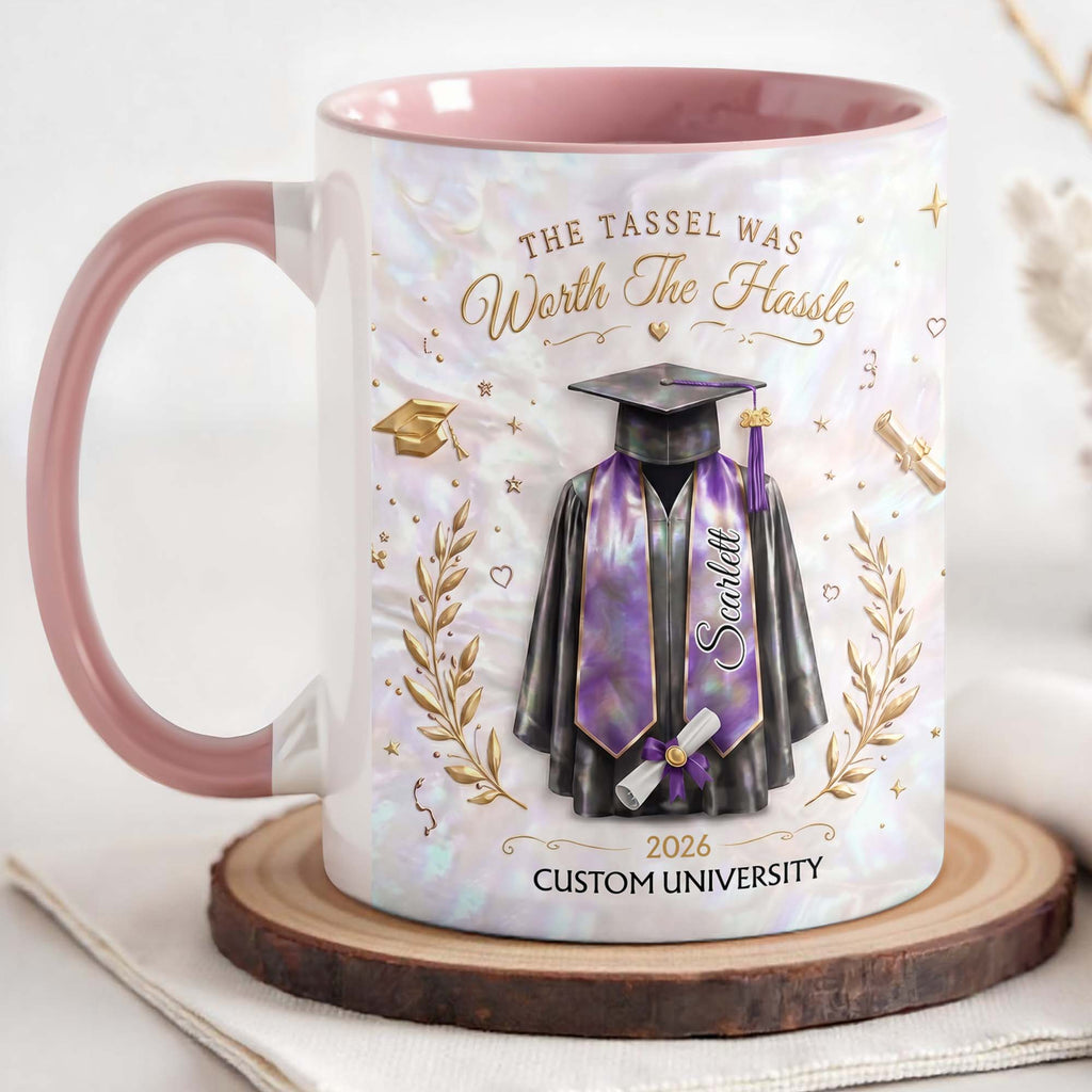 Personalized Graduation Accent Mug Custom Name Gift for Graduate Accent Mug GradoCreations