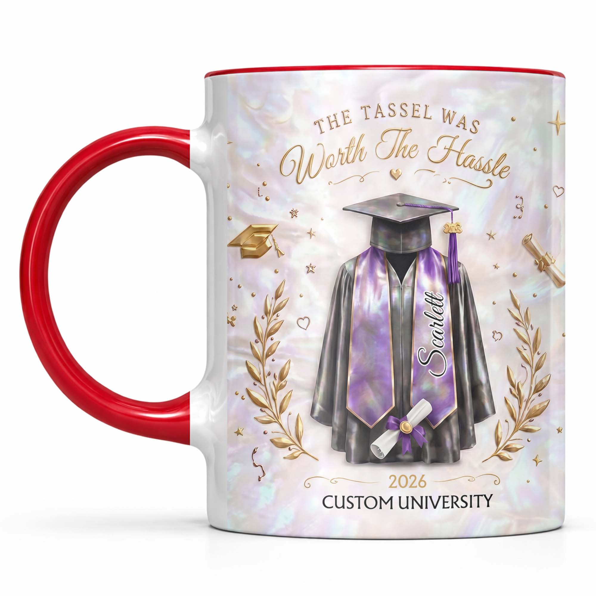 Personalized Graduation Accent Mug Custom Name Gift for Graduate Accent Mug GradoCreations