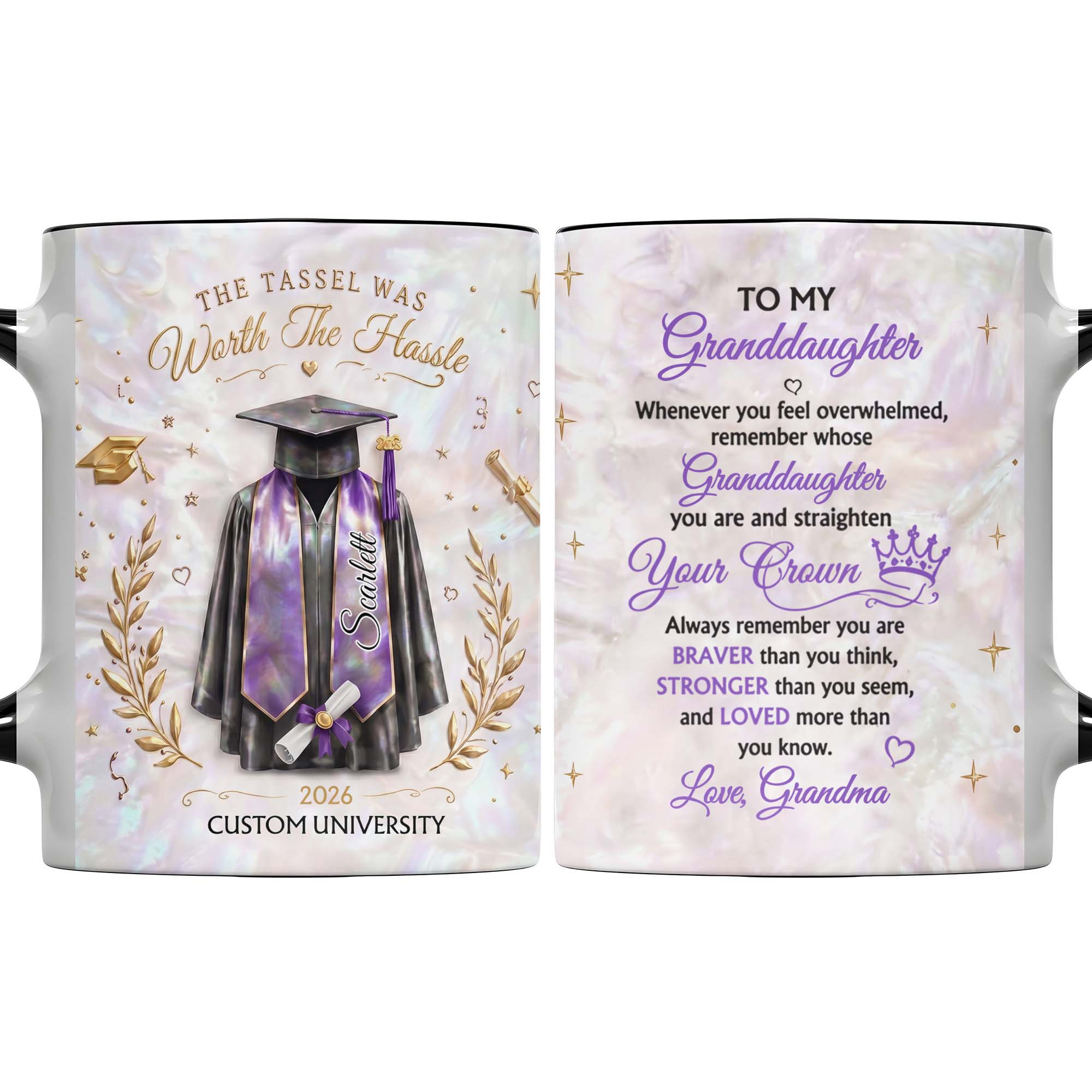 Personalized Graduation Accent Mug Custom Name Gift for Graduate Accent Mug GradoCreations