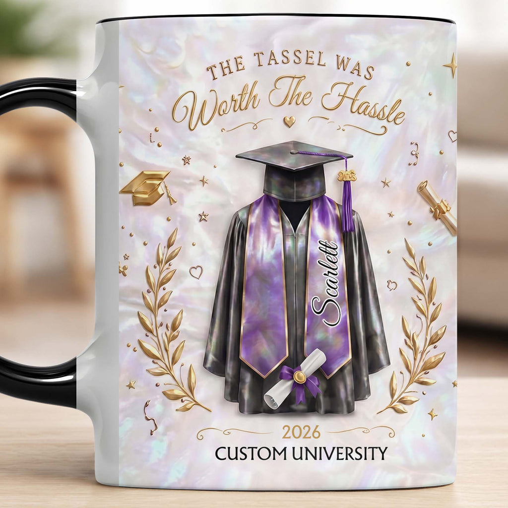 Personalized Graduation Accent Mug Custom Name Gift for Graduate Accent Mug GradoCreations