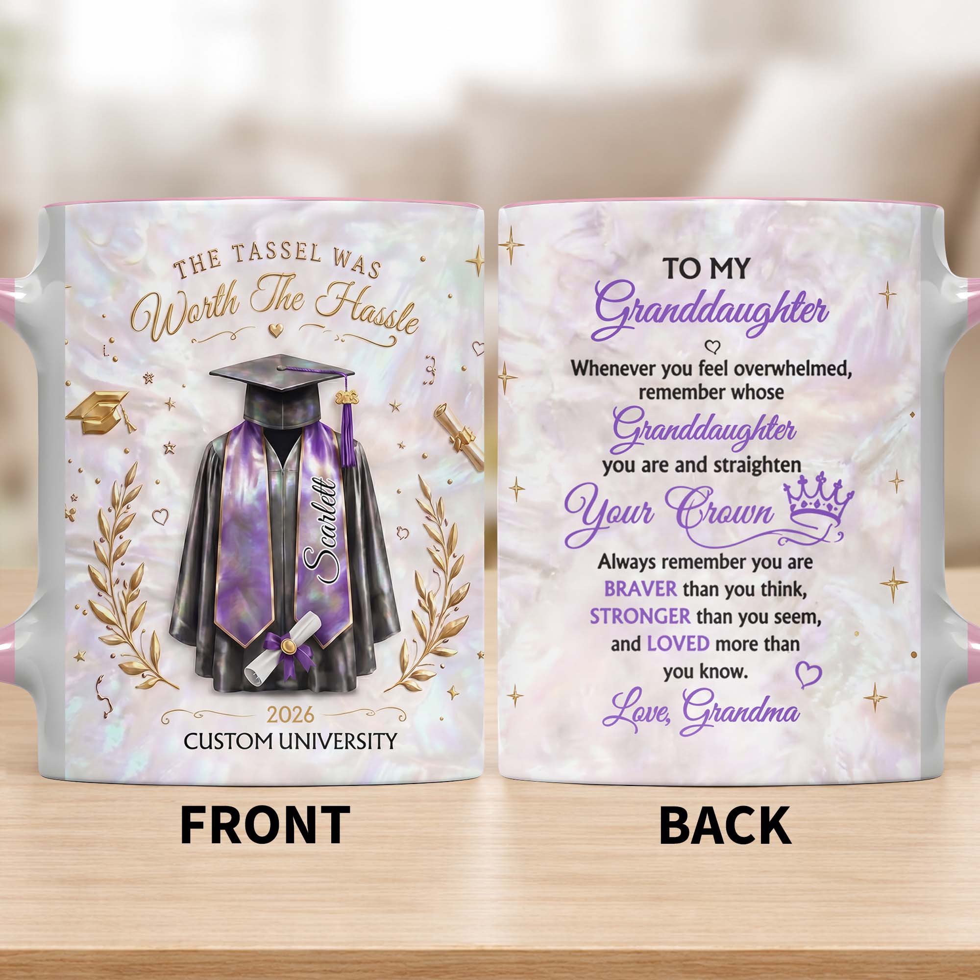 Personalized Graduation Accent Mug Custom Name Gift for Graduate Accent Mug GradoCreations