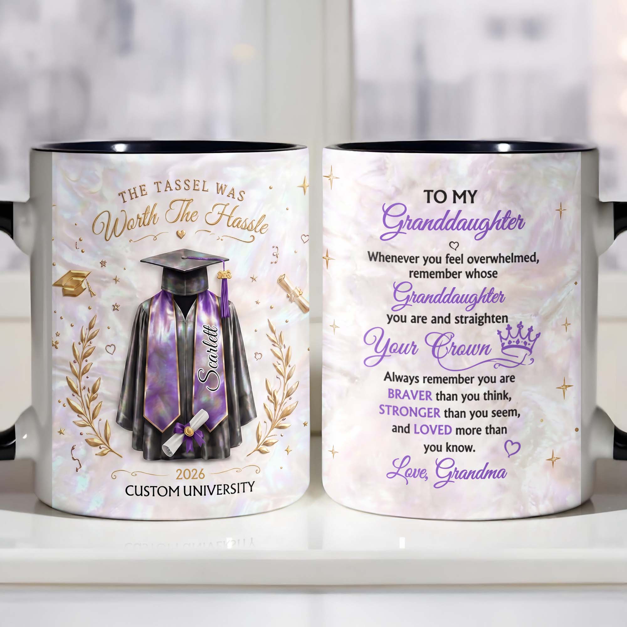 Personalized Graduation Accent Mug Custom Name Gift for Graduate Accent Mug GradoCreations
