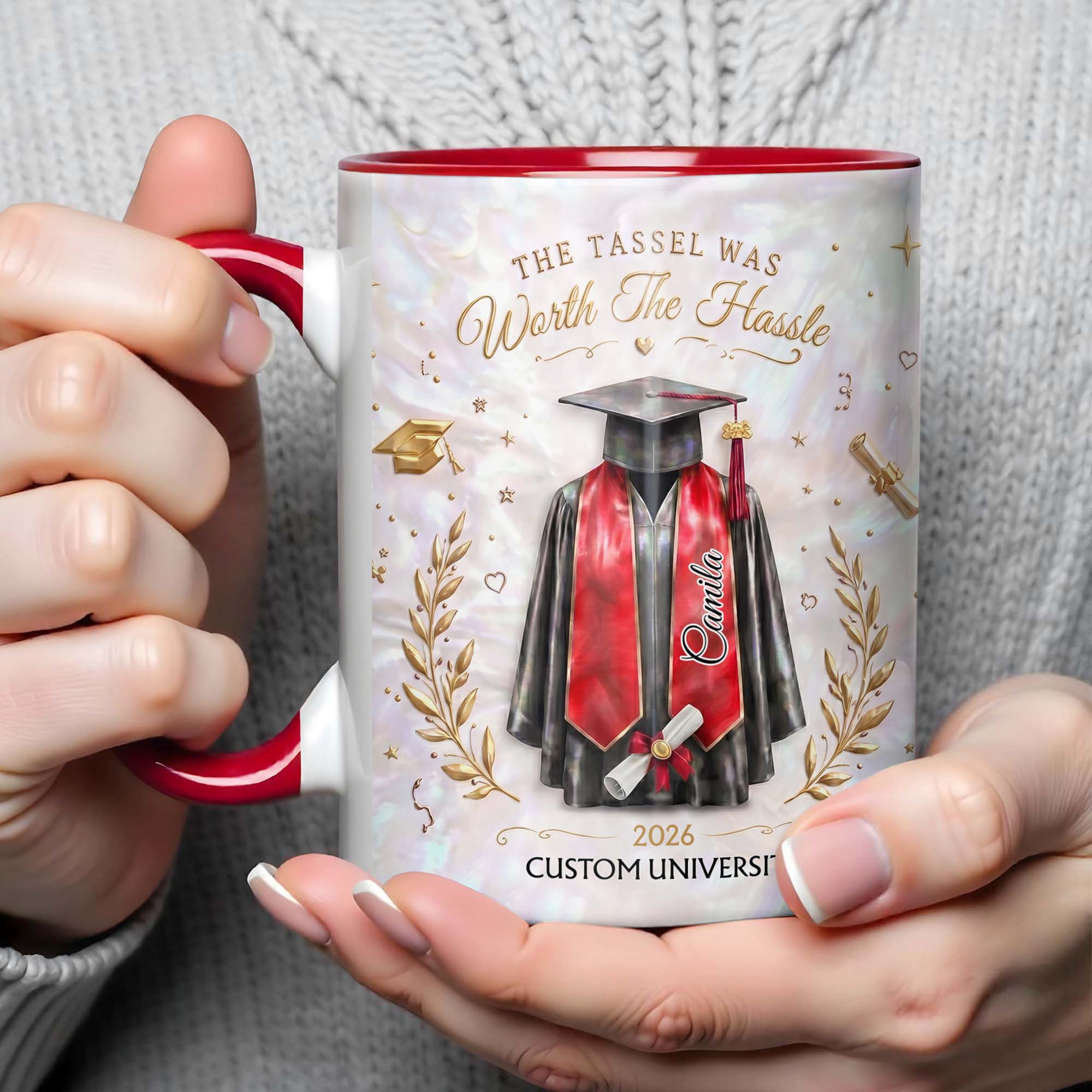 Personalized Graduation Accent Mug Custom Name Gift for Graduate Accent Mug GradoCreations