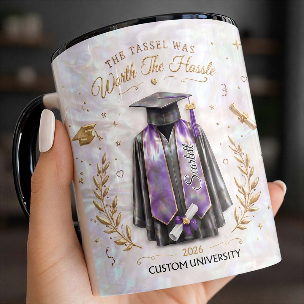 Personalized Graduation Accent Mug Custom Name Gift for Graduate Accent Mug GradoCreations