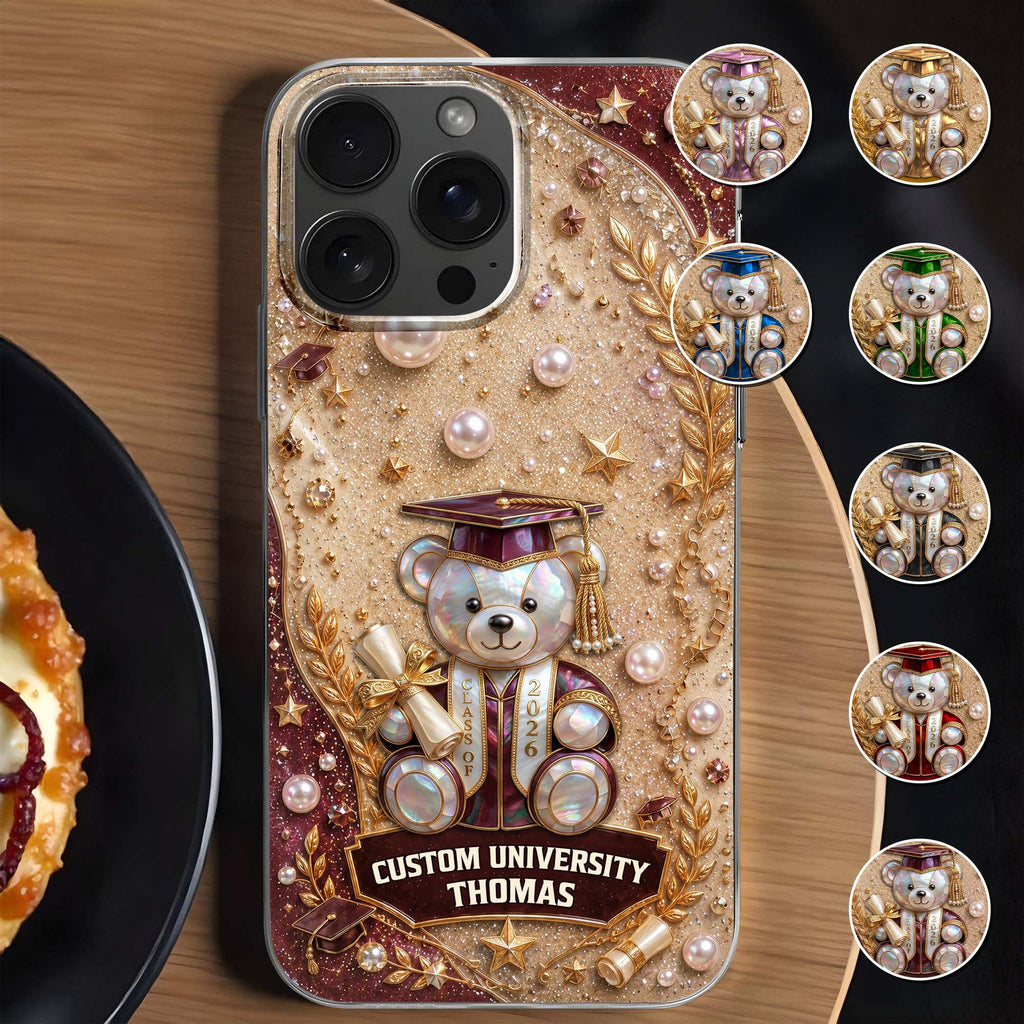 Personalized Clear Phone Case Custom Name Graduation Gift Clear Phone Case GradoCreations