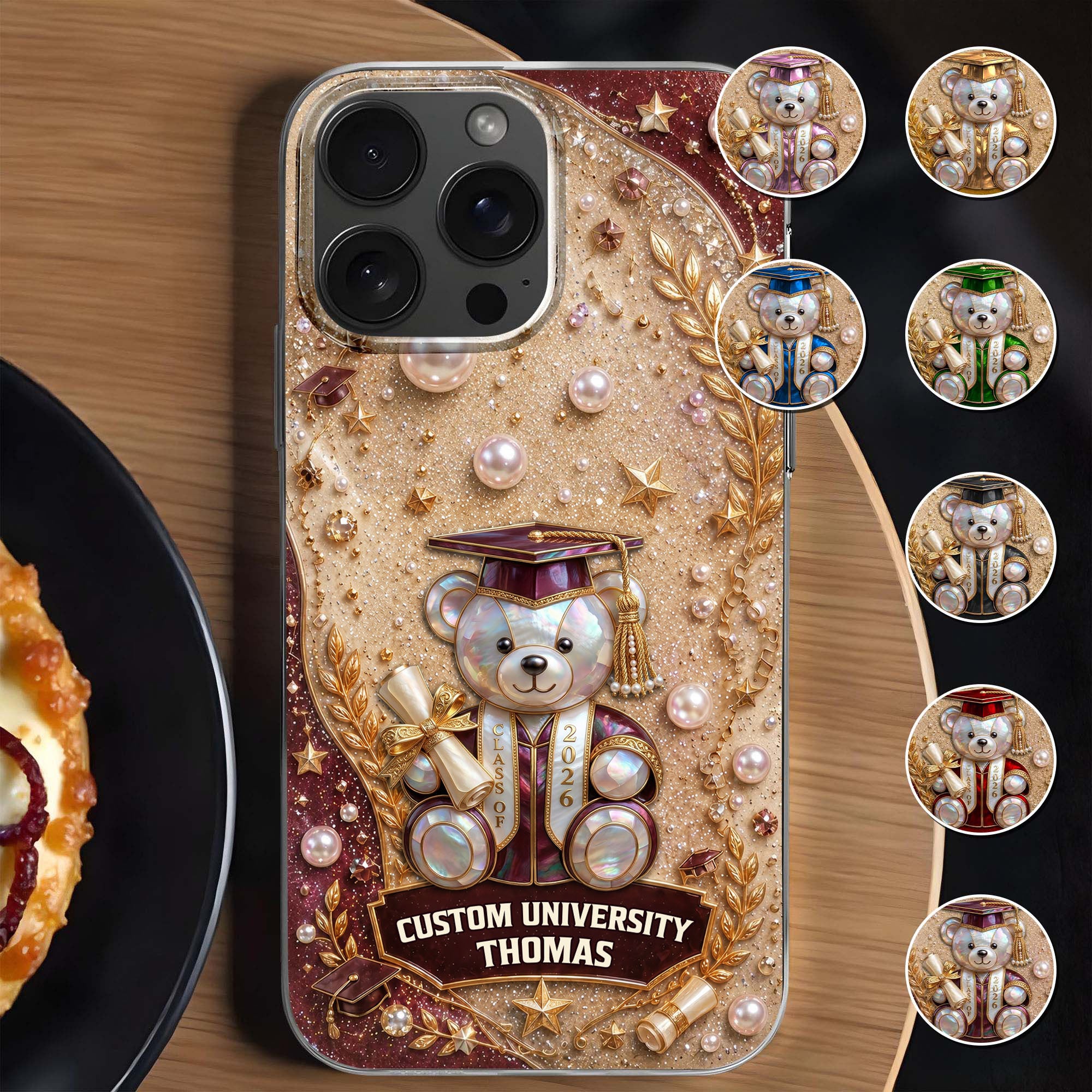 Personalized Clear Phone Case Custom Name Graduation Gift Clear Phone Case GradoCreations