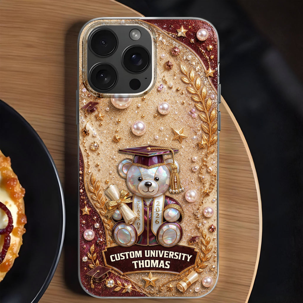 Personalized Clear Phone Case Custom Name Graduation Gift Clear Phone Case GradoCreations