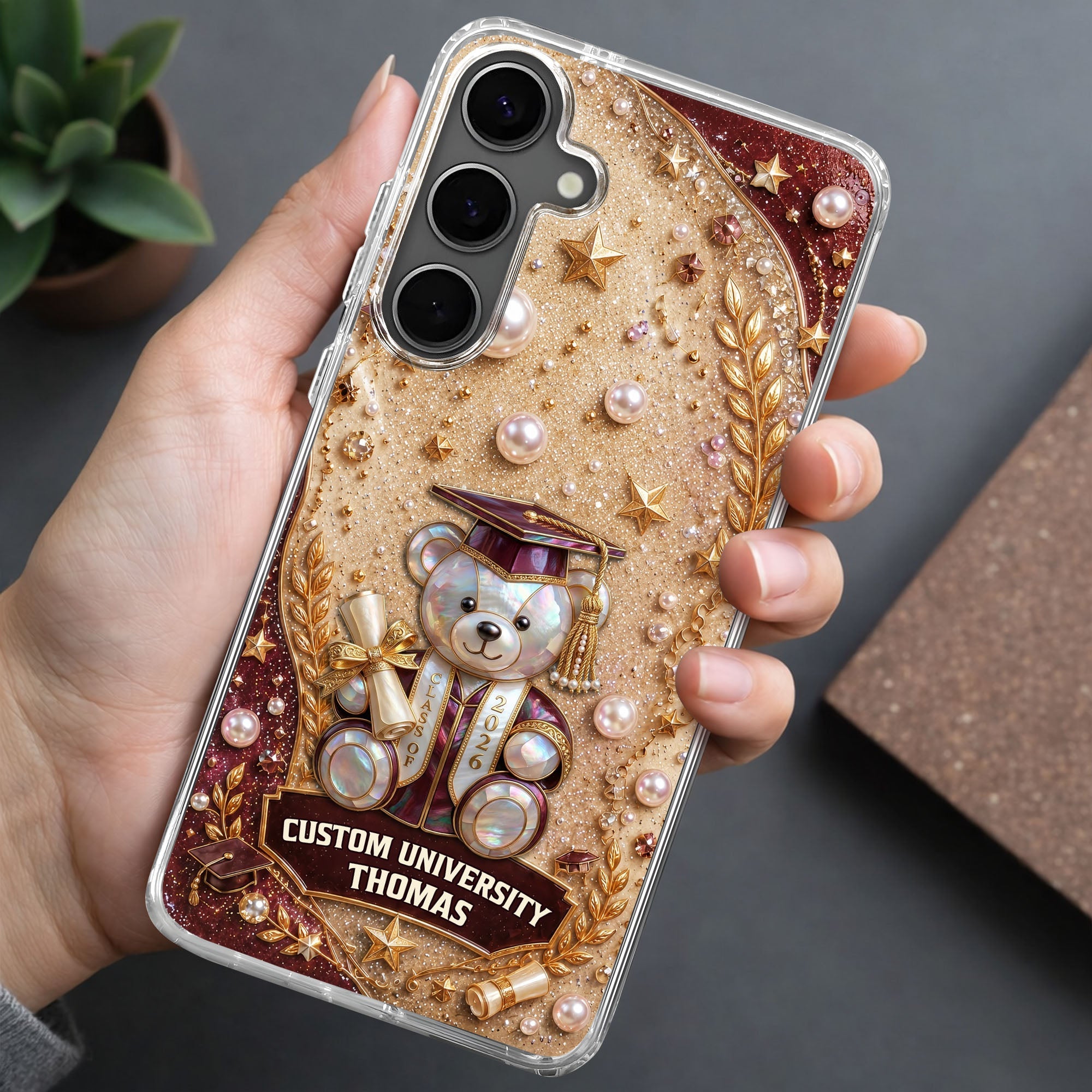 Personalized Clear Phone Case Custom Name Graduation Gift Clear Phone Case GradoCreations