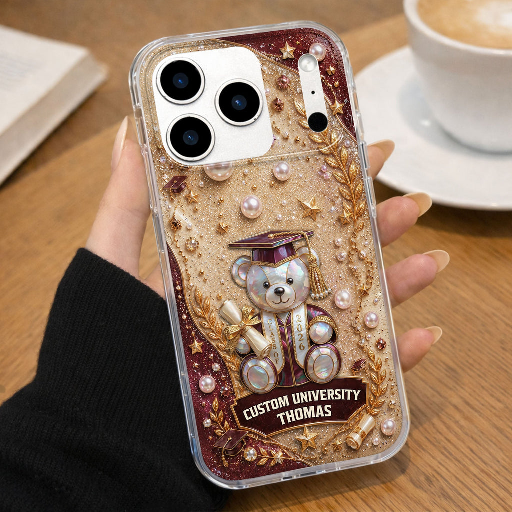 Personalized Clear Phone Case Custom Name Graduation Gift Clear Phone Case GradoCreations