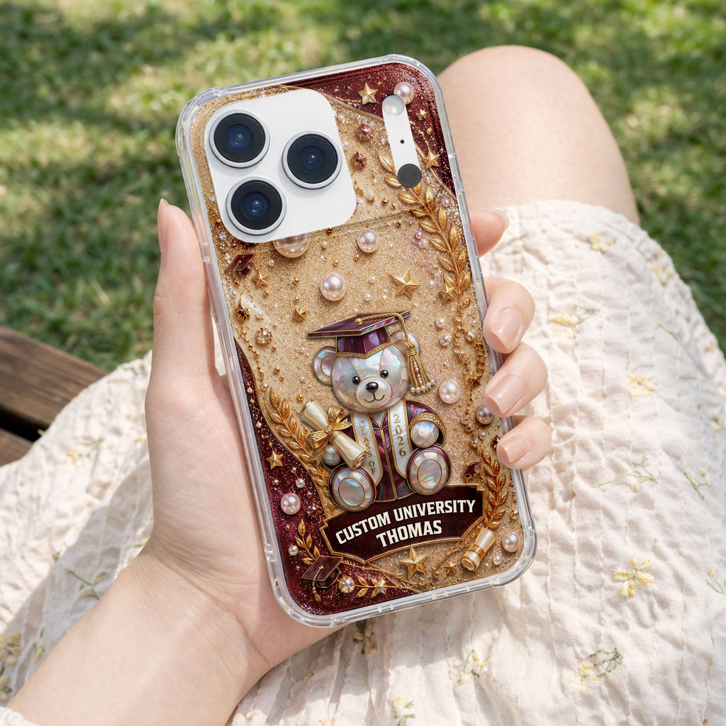 Personalized Clear Phone Case Custom Name Graduation Gift Clear Phone Case GradoCreations