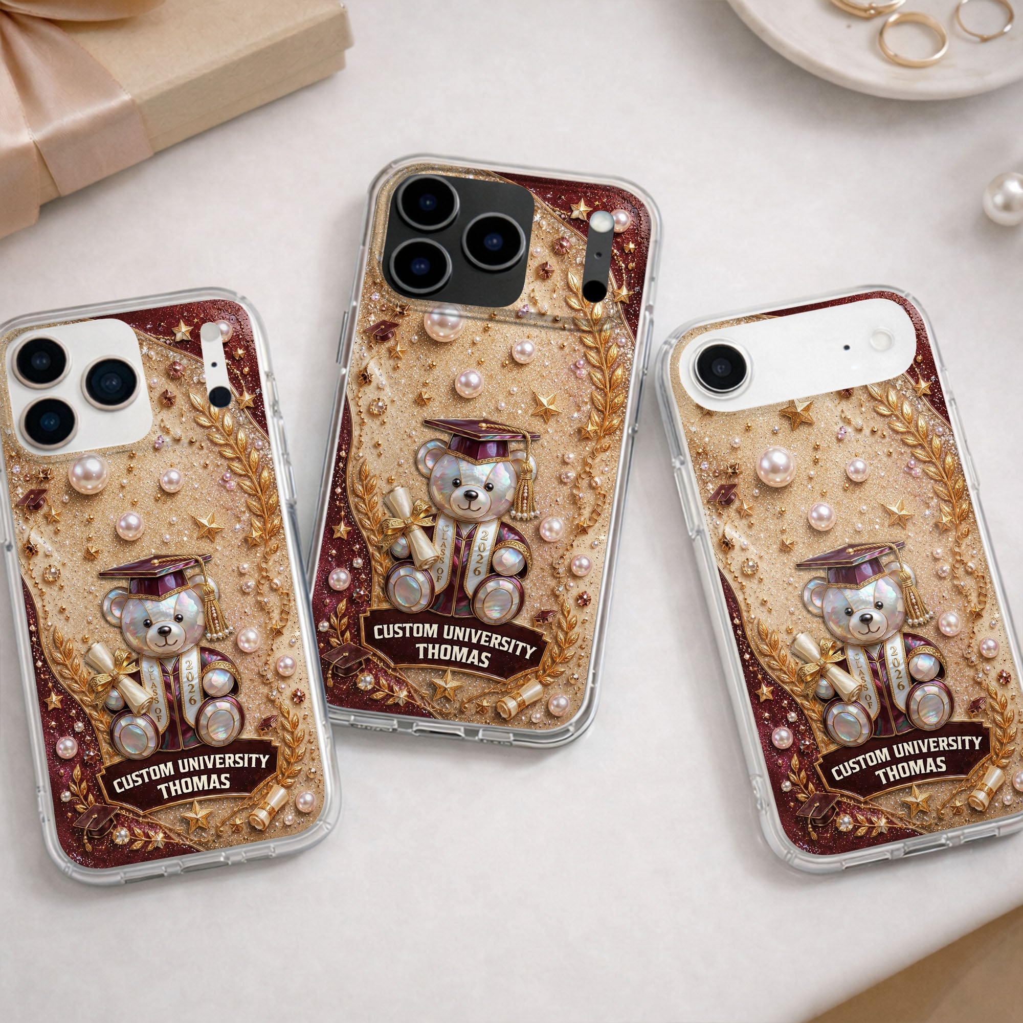 Personalized Clear Phone Case Custom Name Graduation Gift Clear Phone Case GradoCreations