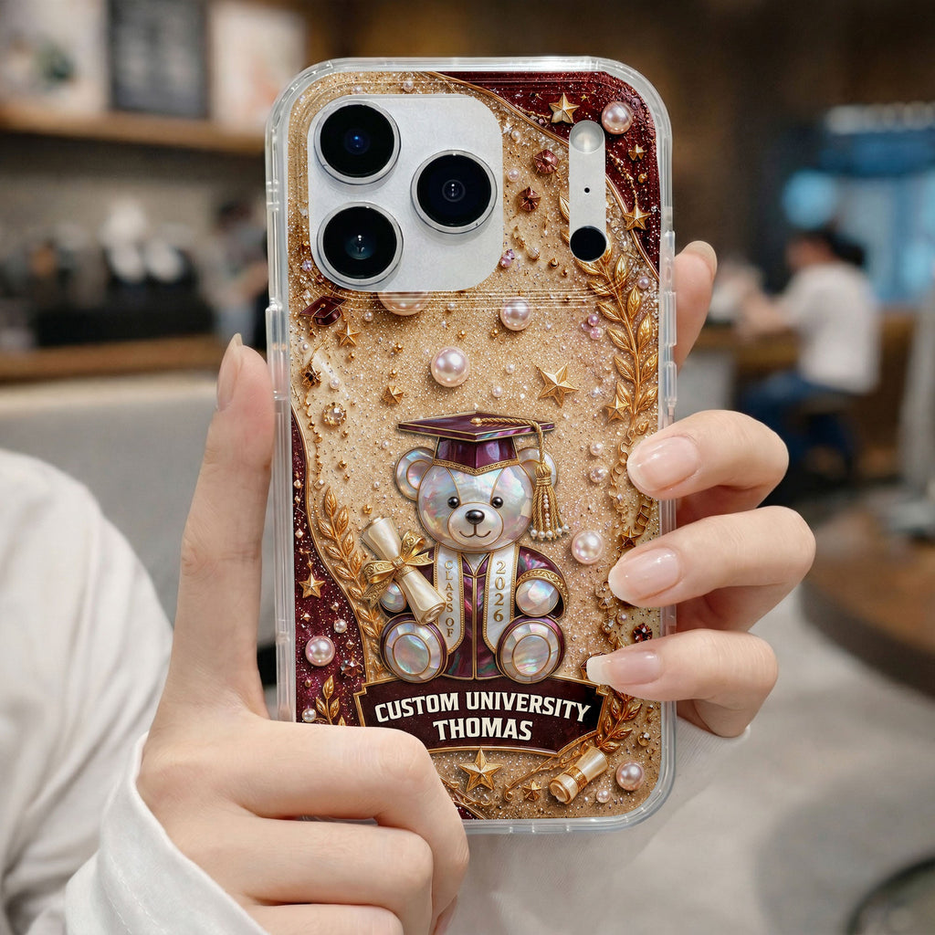 Personalized Clear Phone Case Custom Name Graduation Gift Clear Phone Case GradoCreations