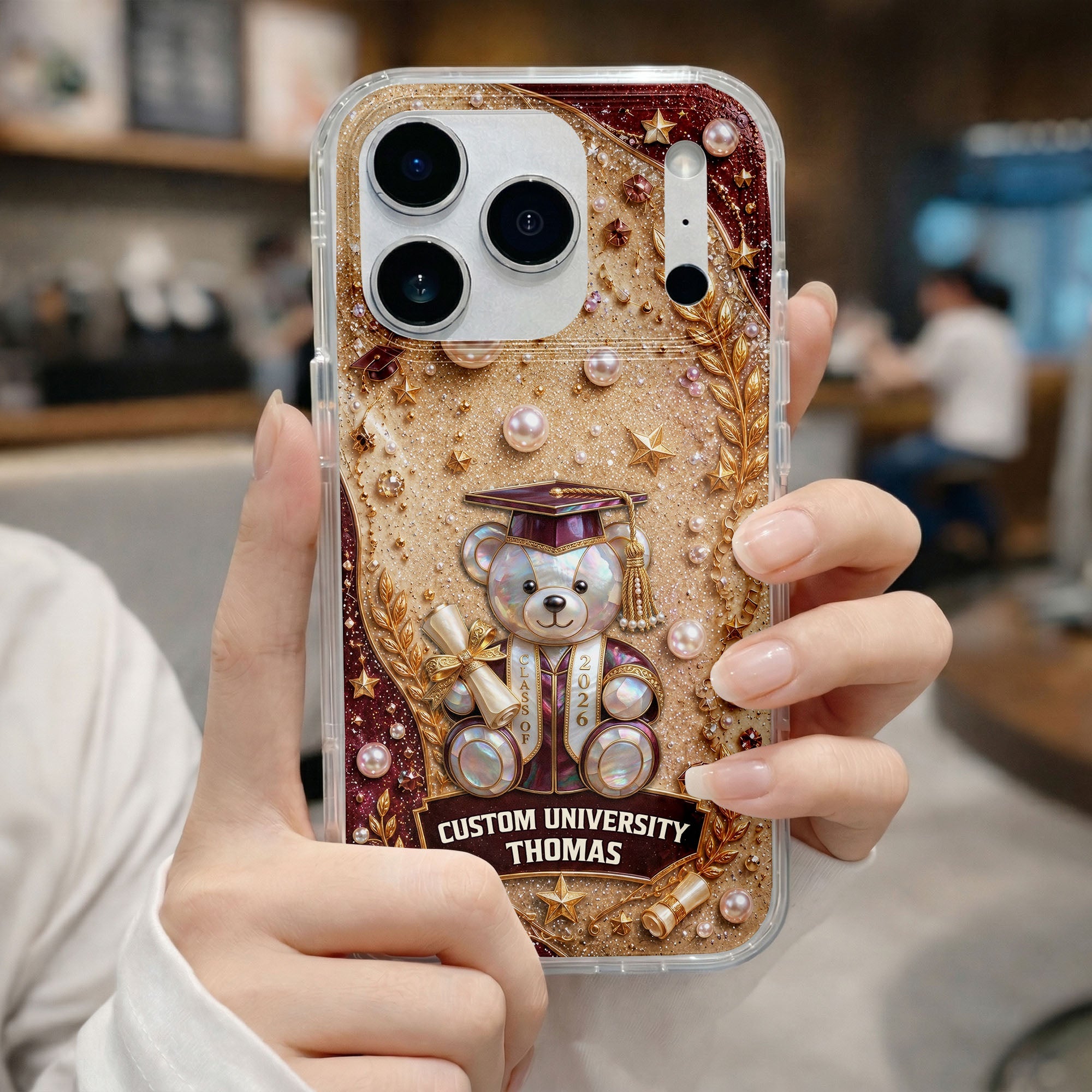 Personalized Clear Phone Case Custom Name Graduation Gift Clear Phone Case GradoCreations