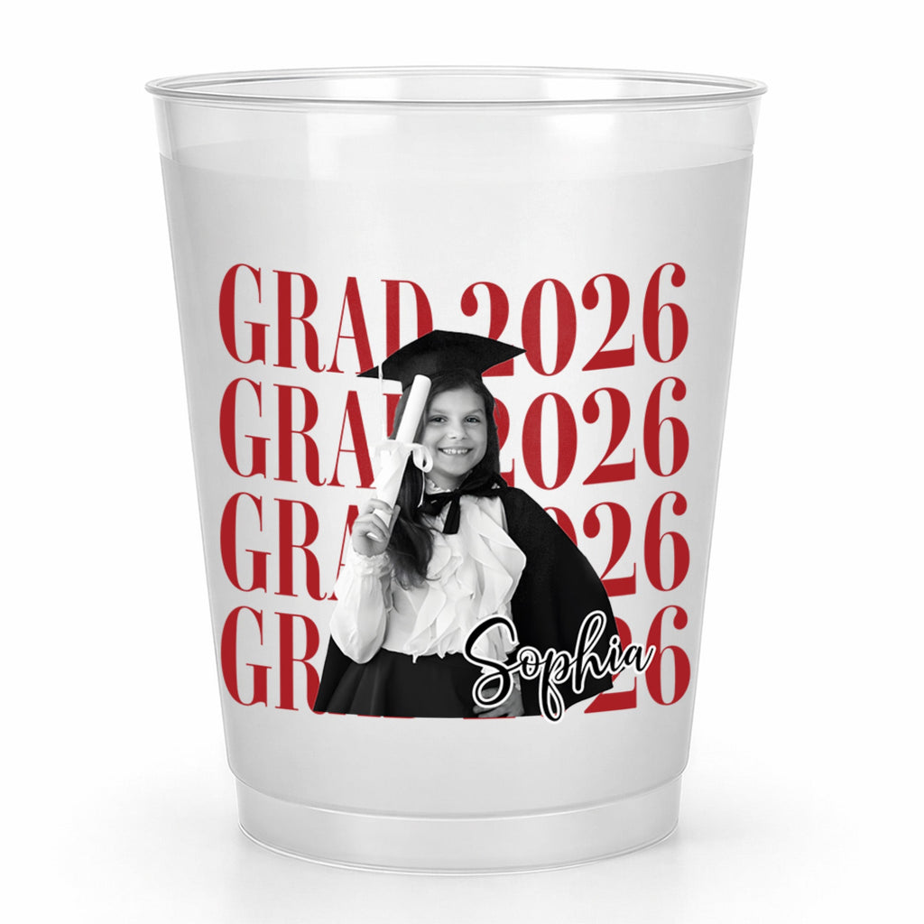 Personalized Frosted Graduation Cups Custom Photo Gift for Grad Frosted Cups GradoCreations