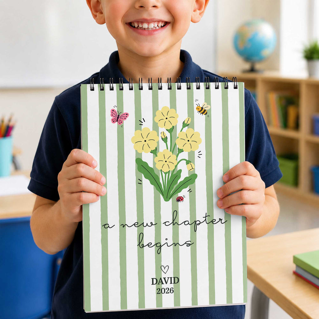Personalized Birth Month Flowers Sketch Book Custom Art Gift for Graduates