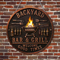 Personalized Metal Sign Custom Name Bar Grill Décor Gift Custom Shaped Metal Sign GradoCreations