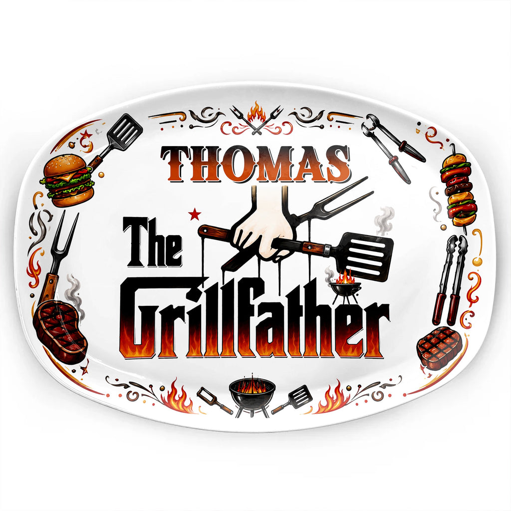 Personalized Custom Plate Gift for Dad BBQ Enthusiast Custom Plate GradoCreations