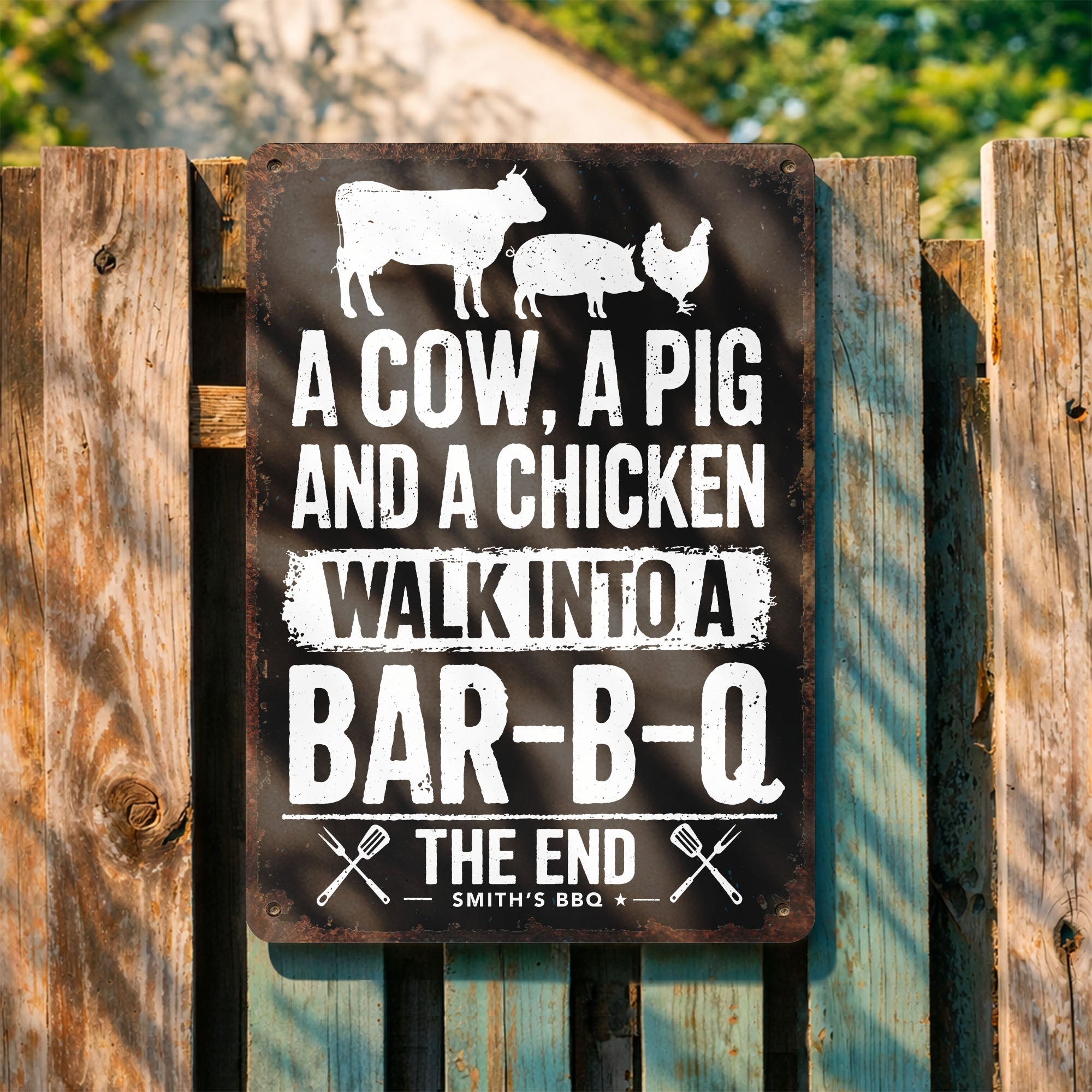Personalized BBQ Metal Sign Custom Name Gift for Dad Metal Sign GradoCreations