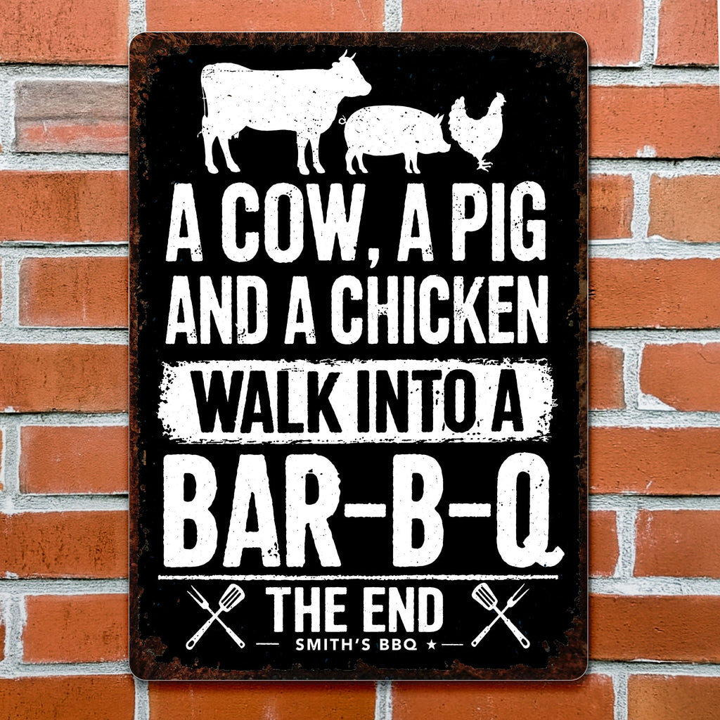 Personalized BBQ Metal Sign Custom Name Gift for Dad Metal Sign GradoCreations