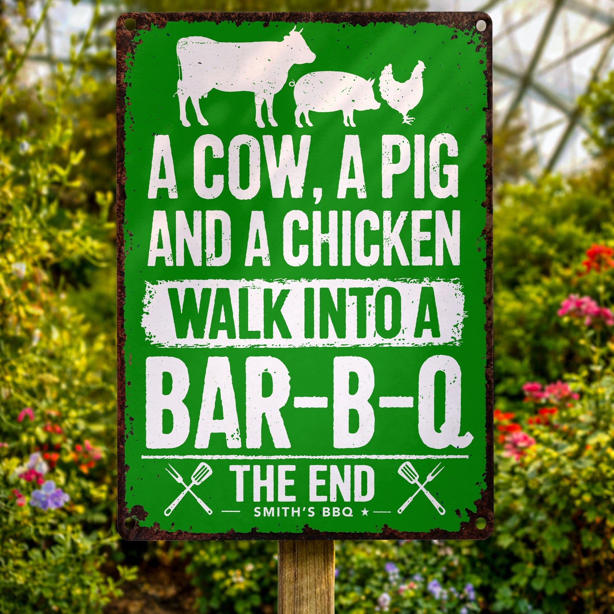 Personalized BBQ Metal Sign Custom Name Gift for Dad Metal Sign GradoCreations