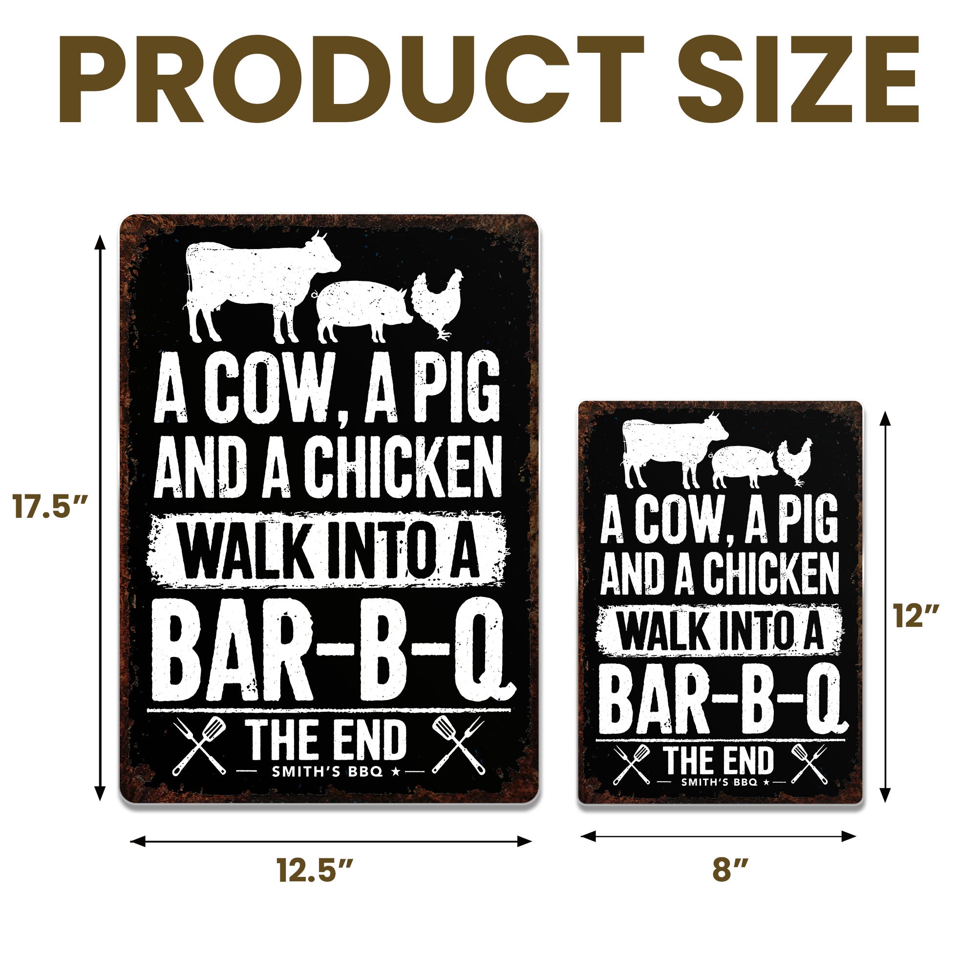 Personalized BBQ Metal Sign Custom Name Gift for Dad Metal Sign GradoCreations