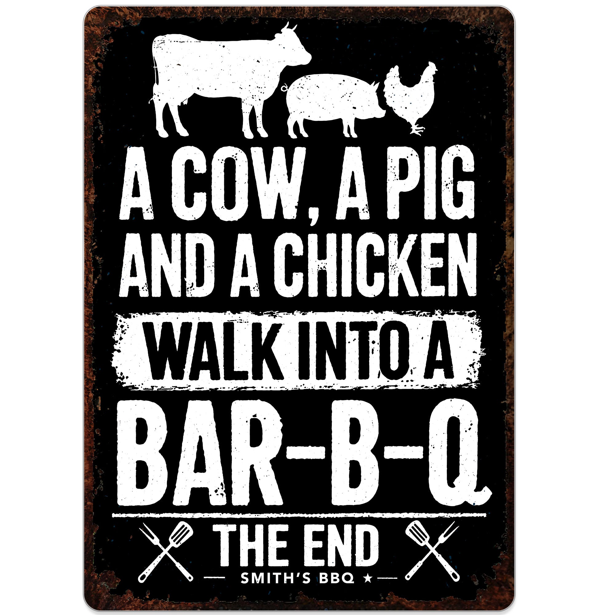 Personalized BBQ Metal Sign Custom Name Gift for Dad Metal Sign GradoCreations