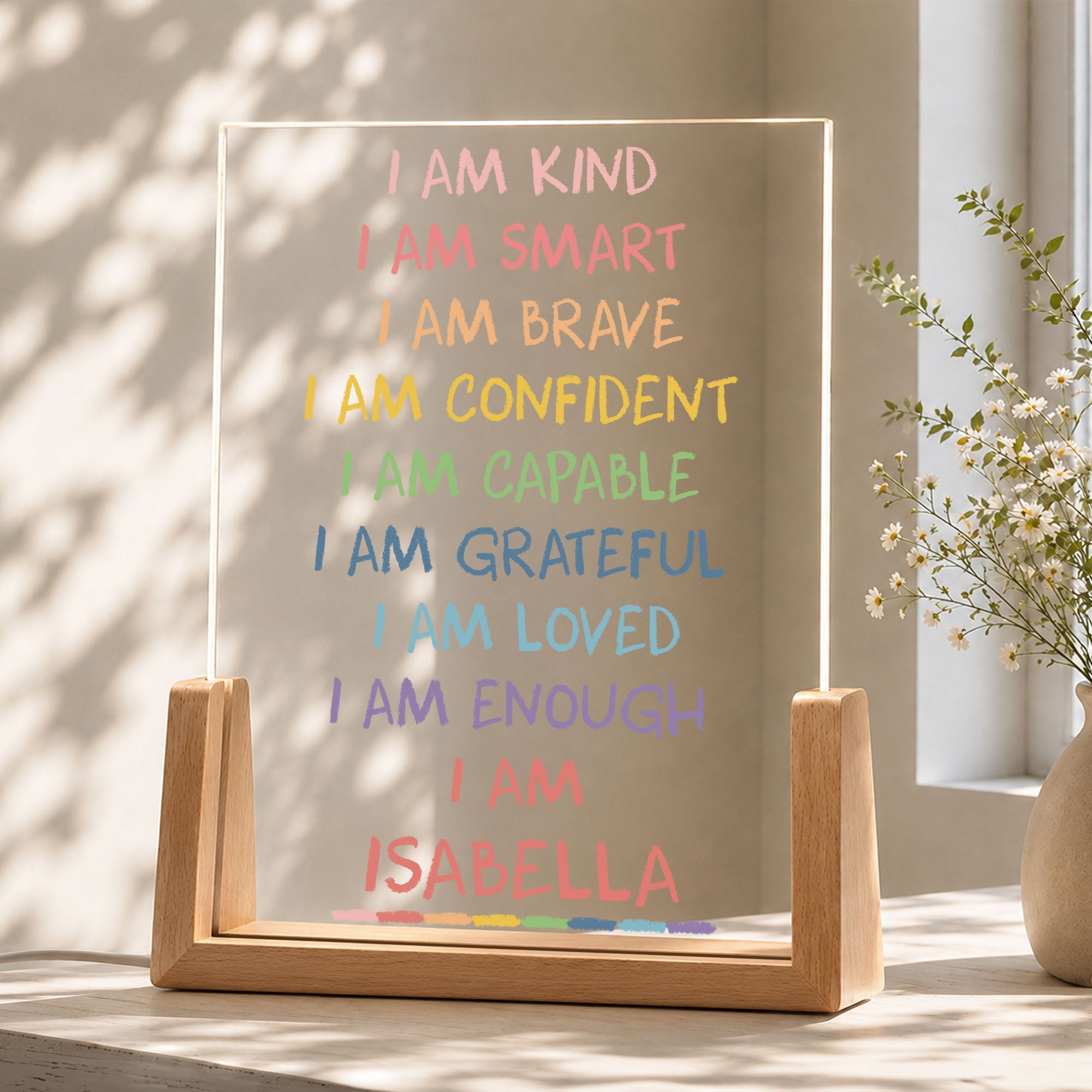 Personalized Acrylic Night Light Custom Name for Kids Gift