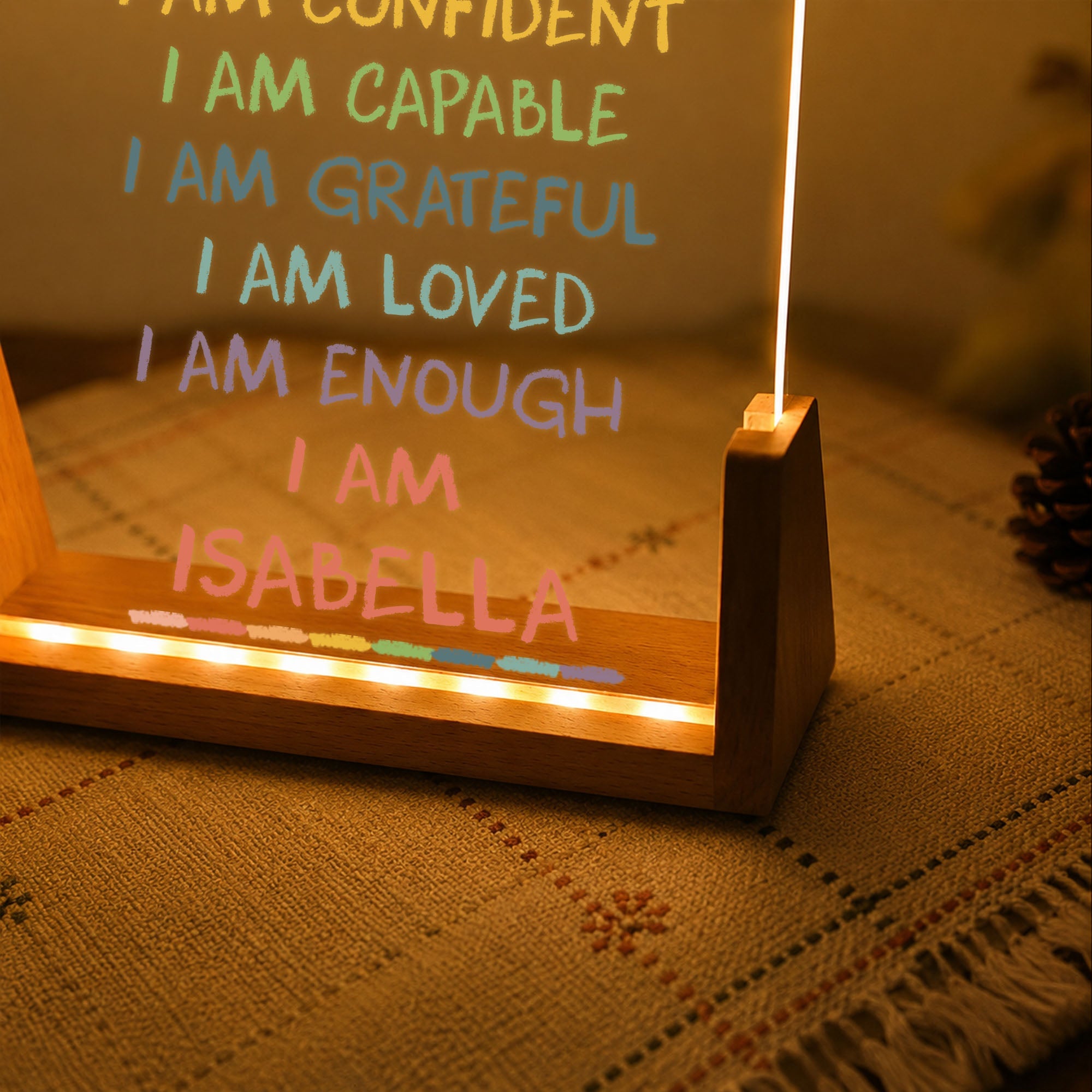 Personalized Acrylic Night Light Custom Name for Kids Gift