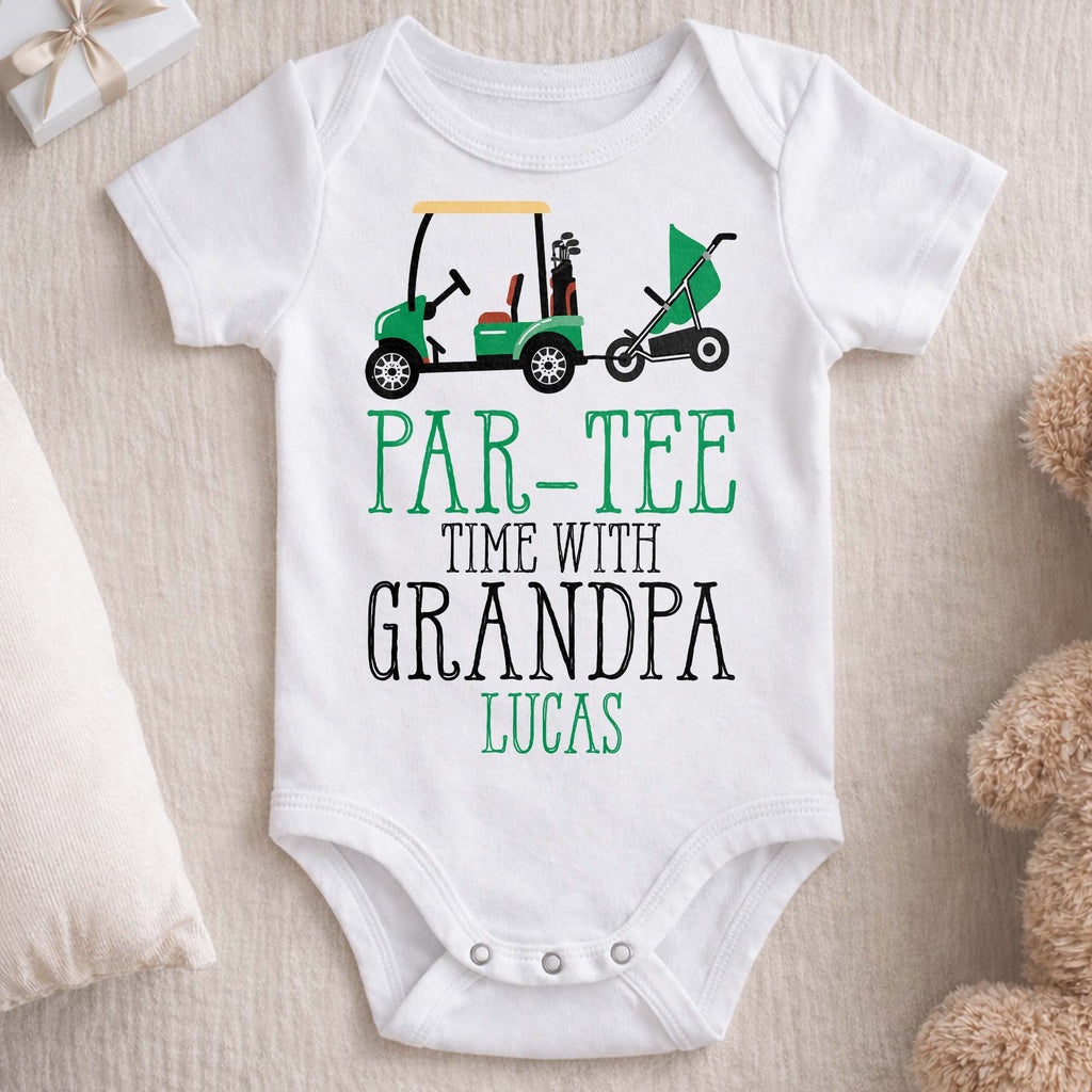Personalized Golf Cart Baby Onesie Custom Gift for Grandpa Baby Onesie GradoCreations